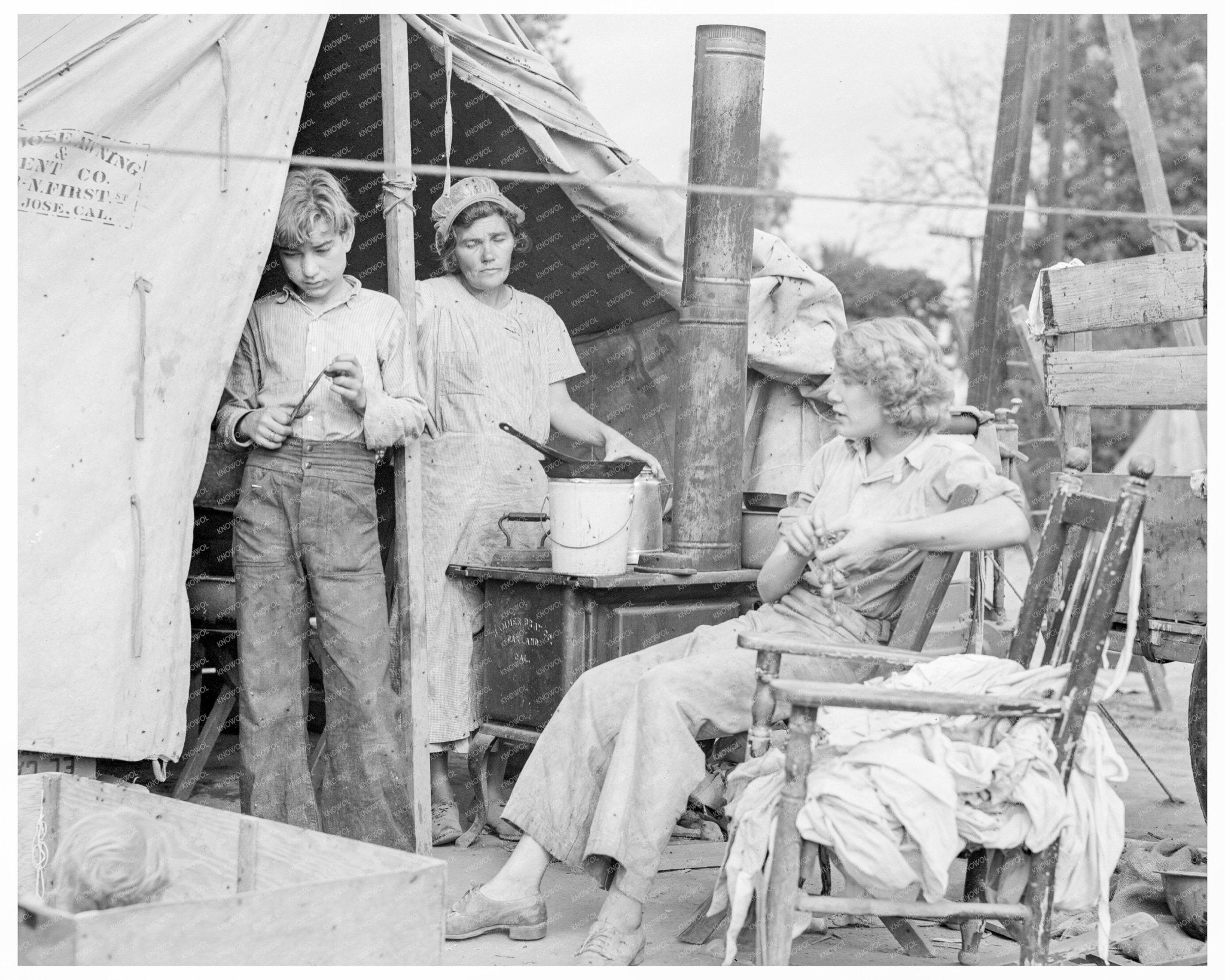 1936 Vintage Photo of Texas Drought Refugee Family in California - Available at KNOWOL