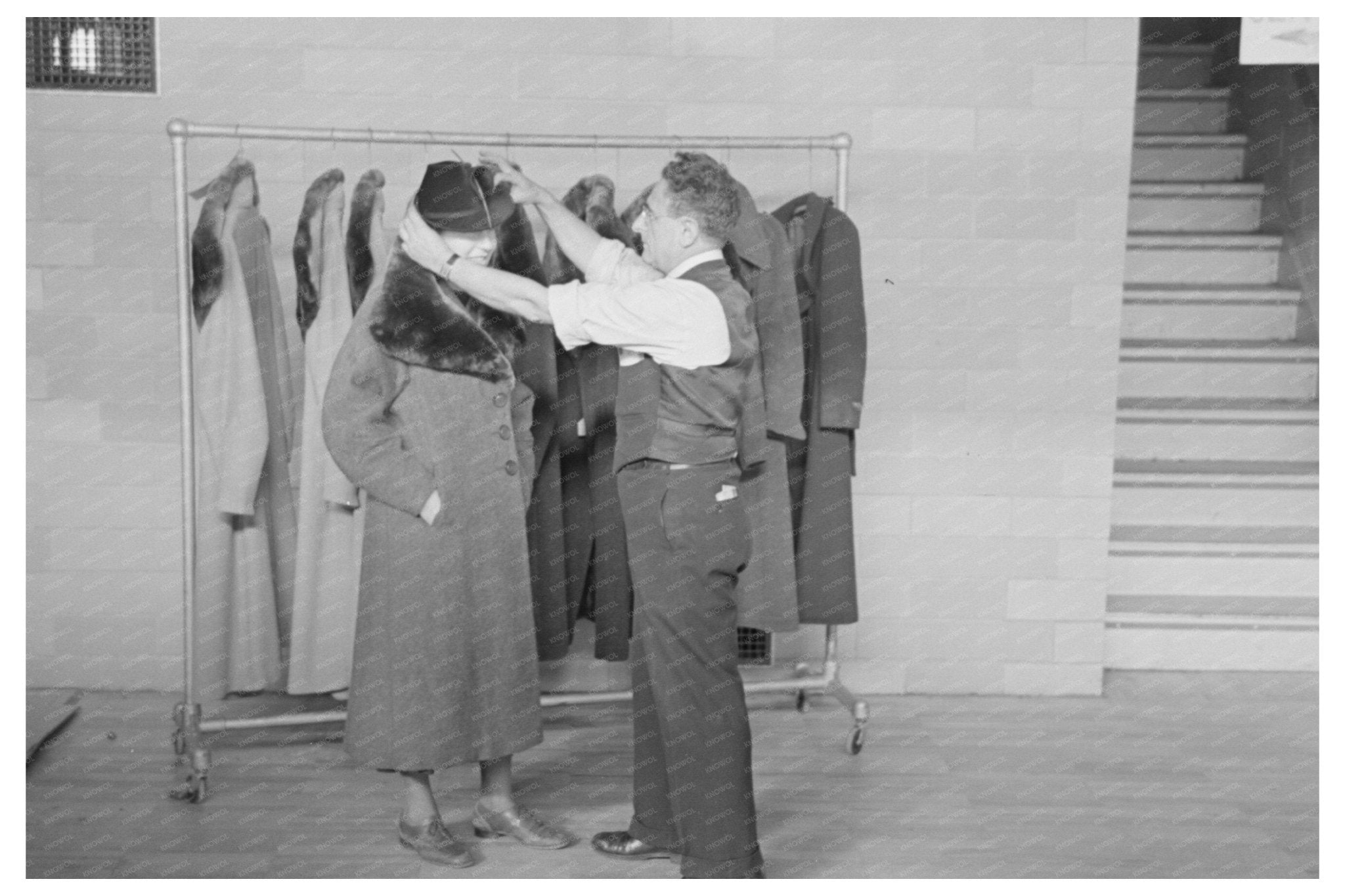 1936 Vintage Photograph of Ladies Coats Manufacturing Factory - Available at KNOWOL