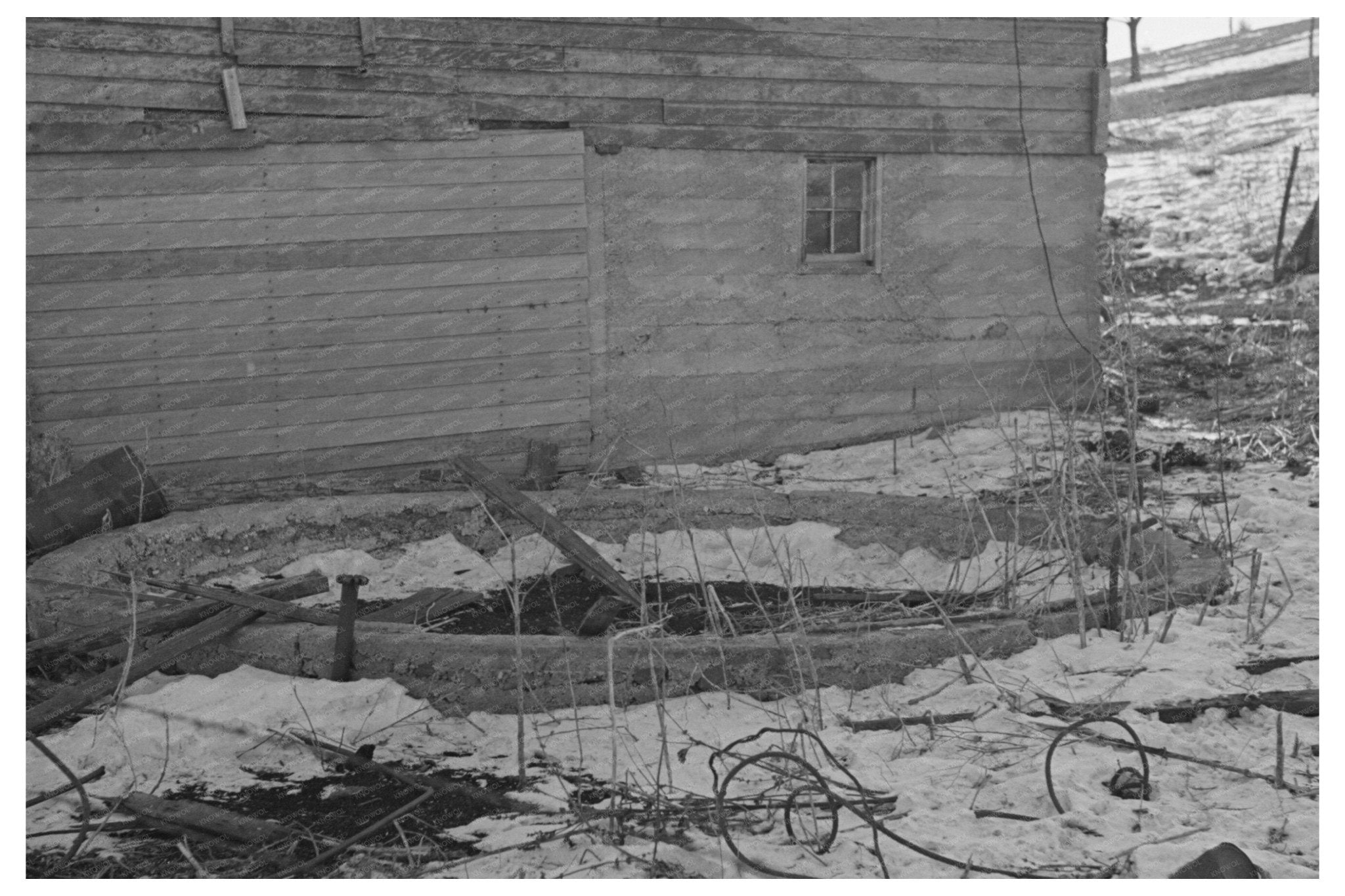 1936 Vintage Silo Remains on J.E. Herbrandson Farm Iowa - Available at KNOWOL