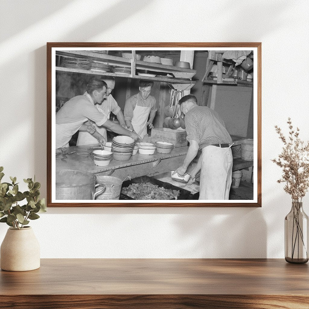 1937 Logging Camp Food Service Scene in Minnesota - Available at KNOWOL