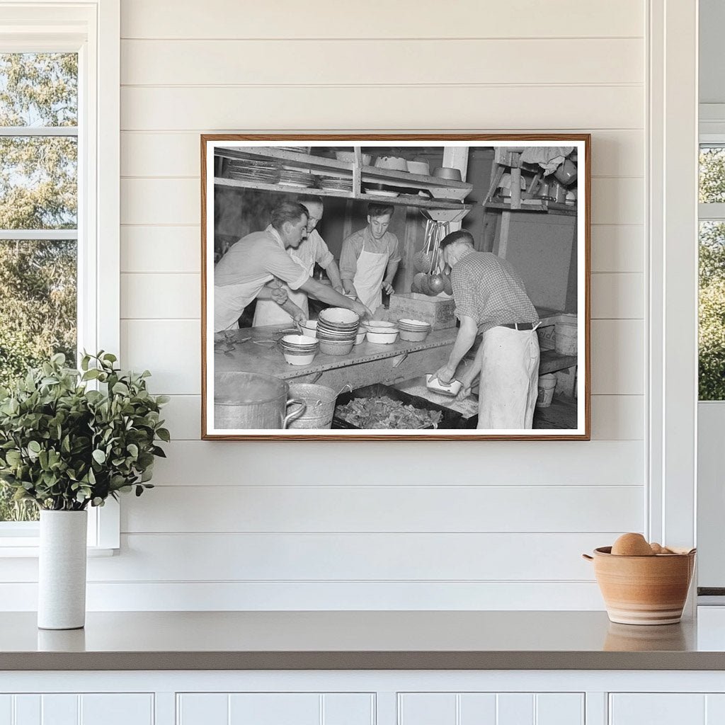 1937 Logging Camp Food Service Scene in Minnesota - Available at KNOWOL