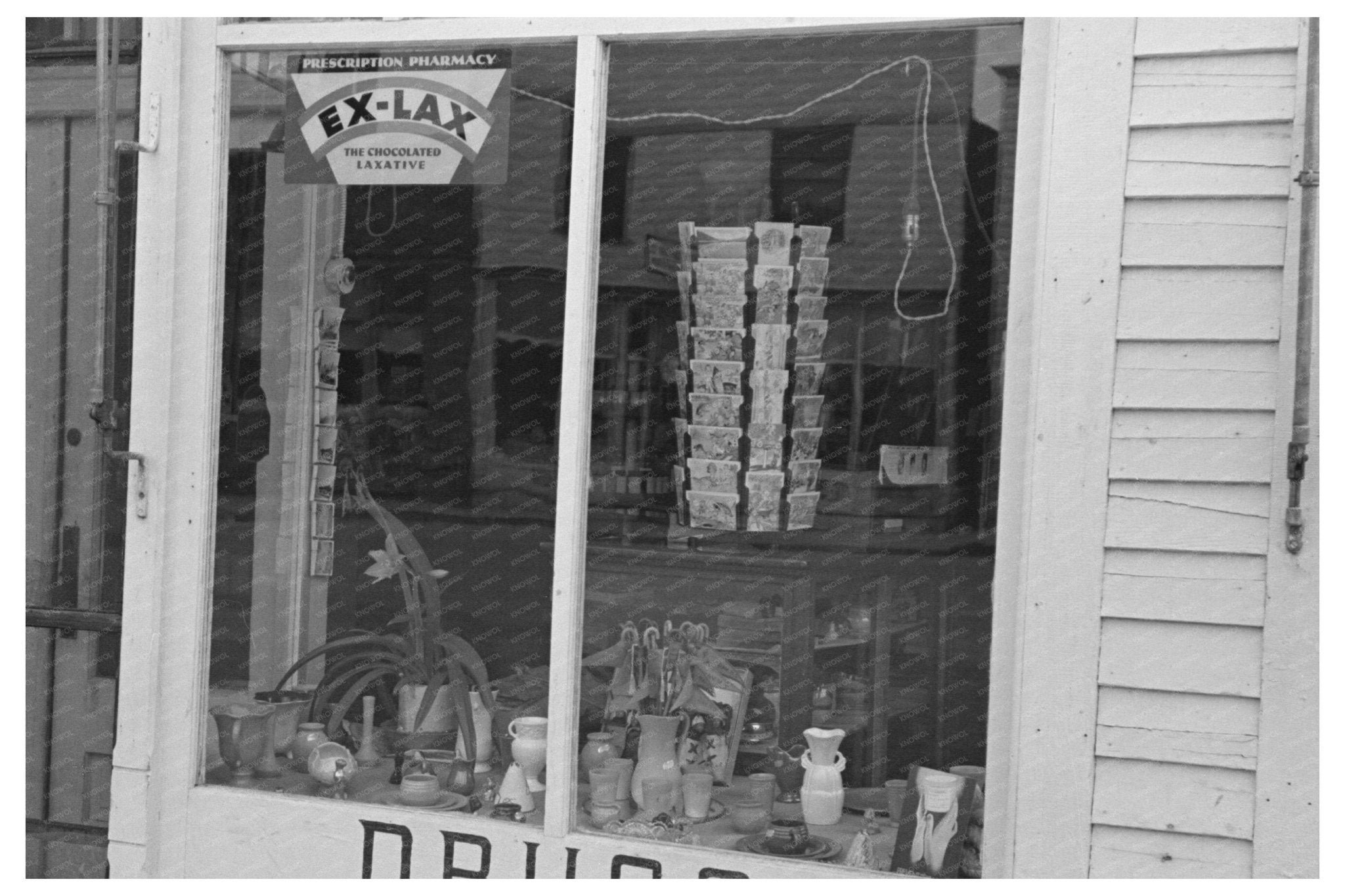 1937 Vintage Drugstore Window in Ray North Dakota - Available at KNOWOL