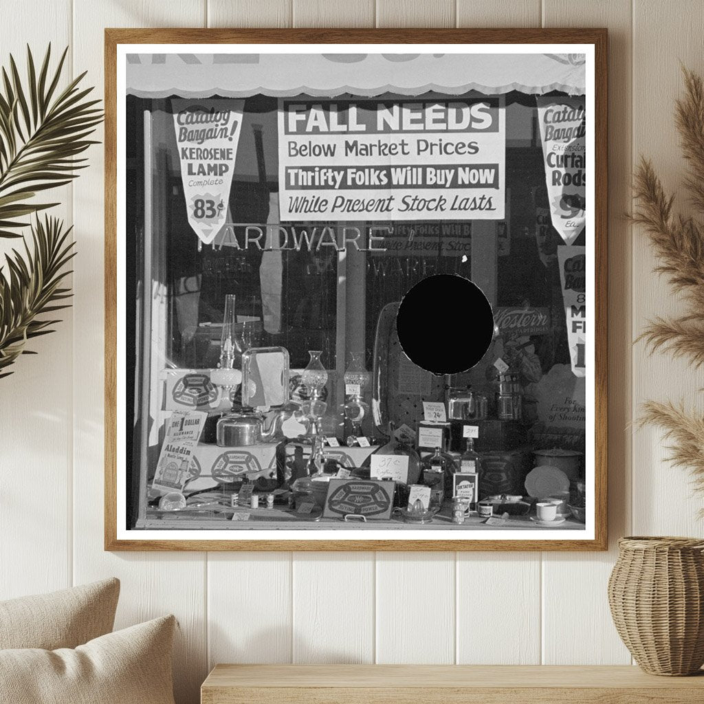 1937 Vintage Hardware Store Window in Crosby North Dakota - Available at KNOWOL