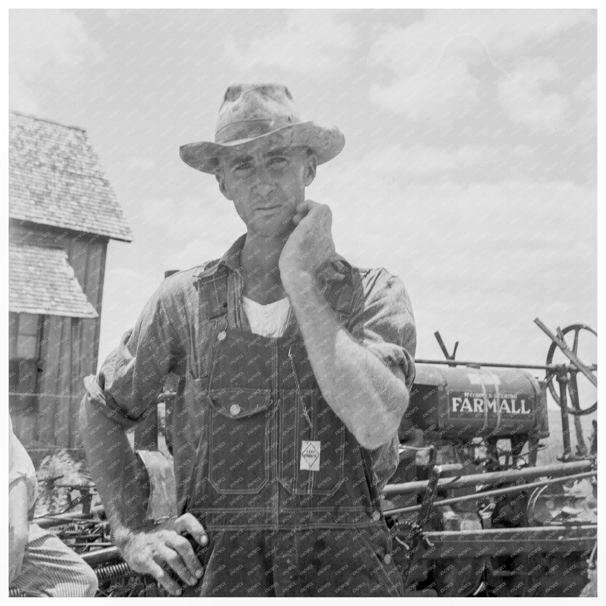 1937 Vintage Photo of Tractor Driver on Texas Cotton Farm - Available at KNOWOL
