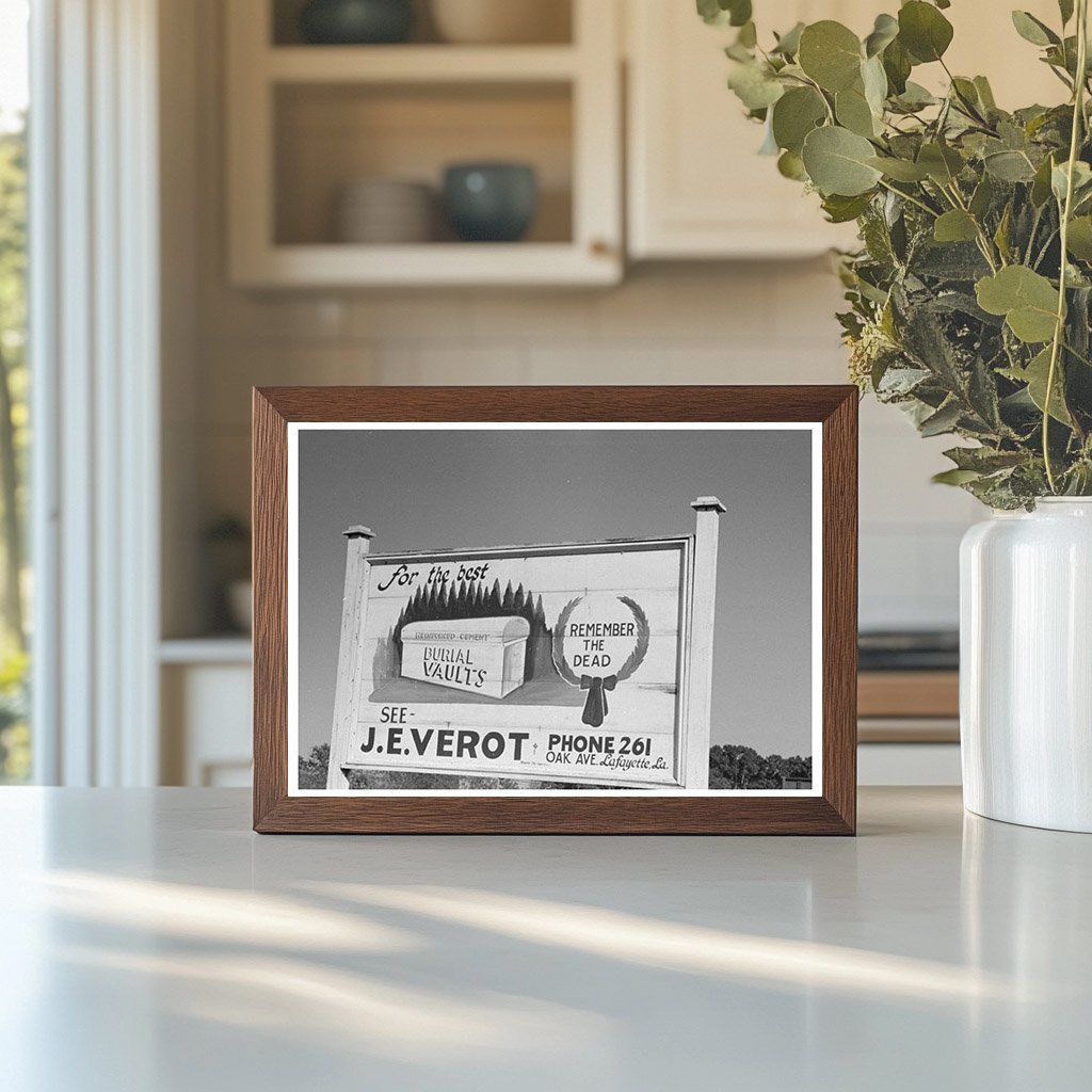 1938 Black and White Roadside Sign in Lafayette Louisiana - Available at KNOWOL