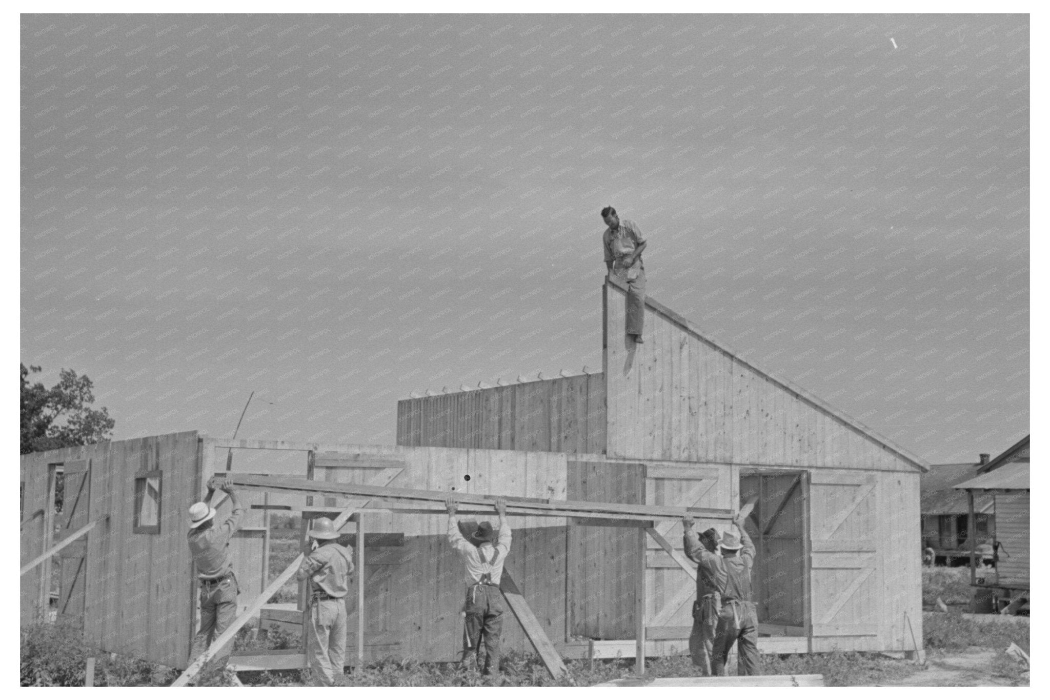 1938 Construction of Barn in Southeast Missouri Farms - Available at KNOWOL