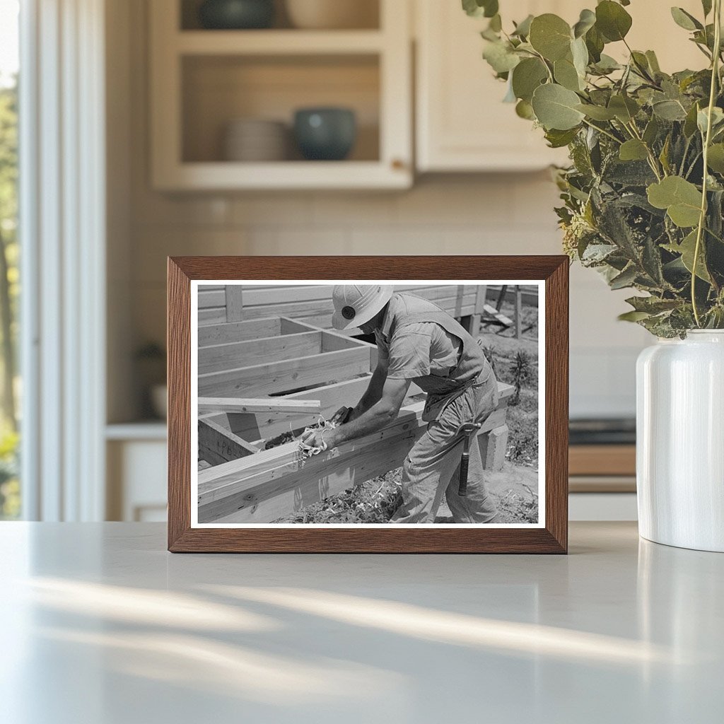 1938 Vintage Image of Workers Constructing Barn Floor System - Available at KNOWOL