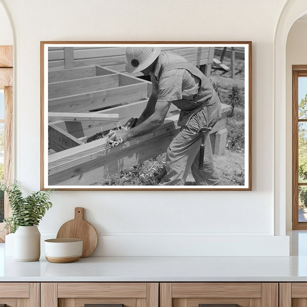 1938 Vintage Image of Workers Constructing Barn Floor System - Available at KNOWOL