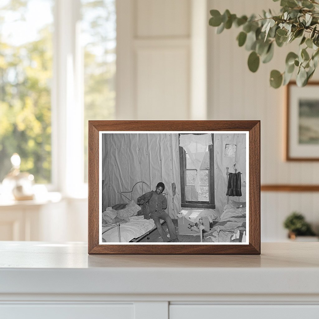 1938 Vintage Photo of Boy in Sharecroppers Bedroom - Available at KNOWOL