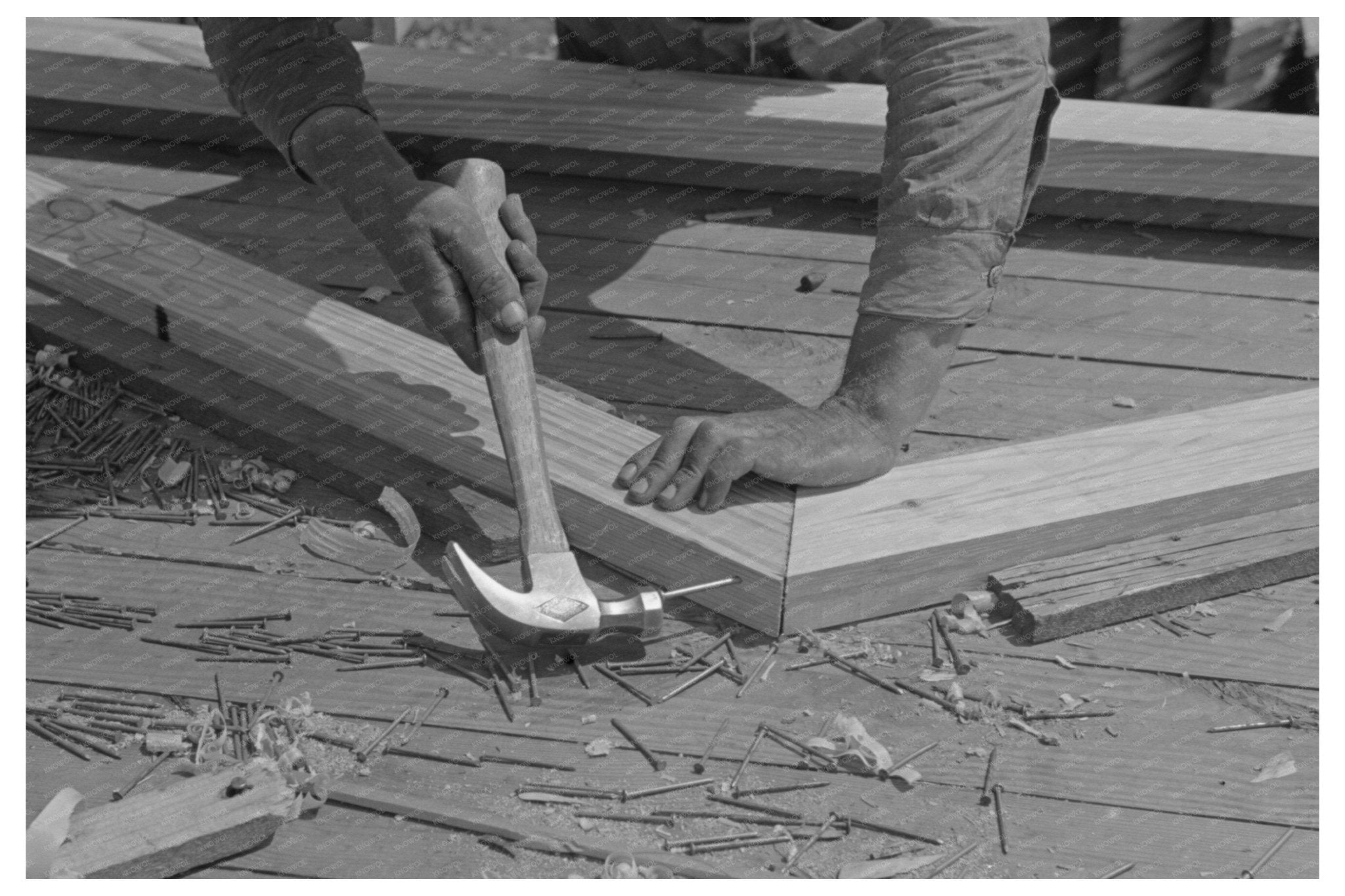 1938 Vintage Photo of Truss Assembly in Food Storage Plant - Available at KNOWOL