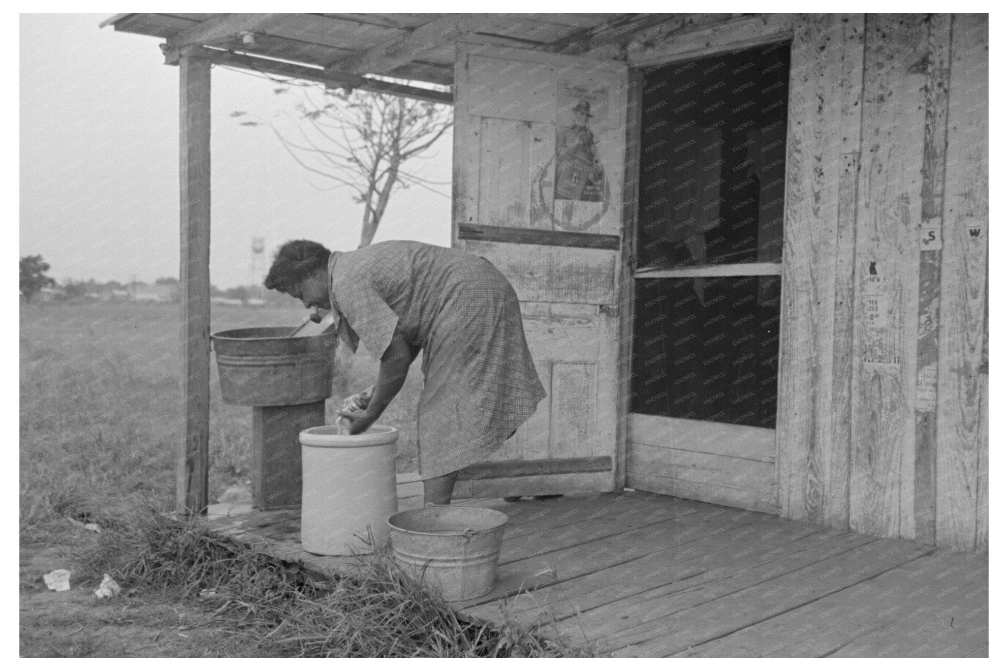 1938 Vintage Porch Gathering at Small Store in Louisiana - Available at KNOWOL