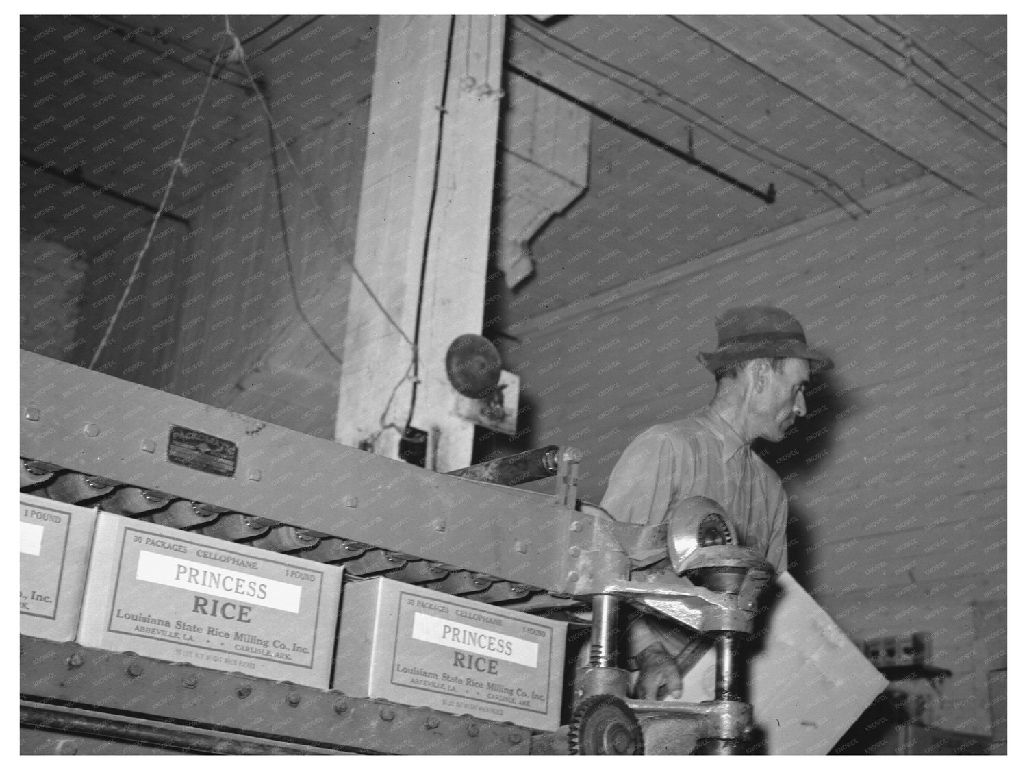 1938 Vintage Rice Milling Process in Abbeville Louisiana - Available at KNOWOL