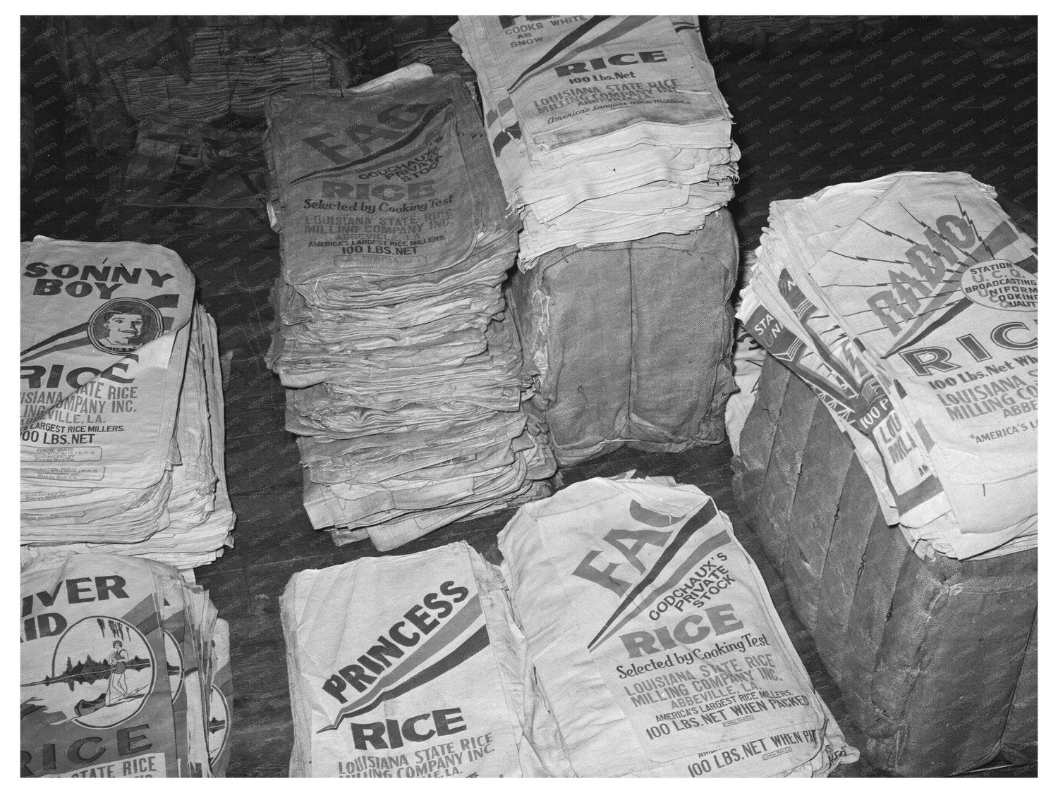 1938 Vintage Rice Packaging at Abbeville State Mill - Available at KNOWOL