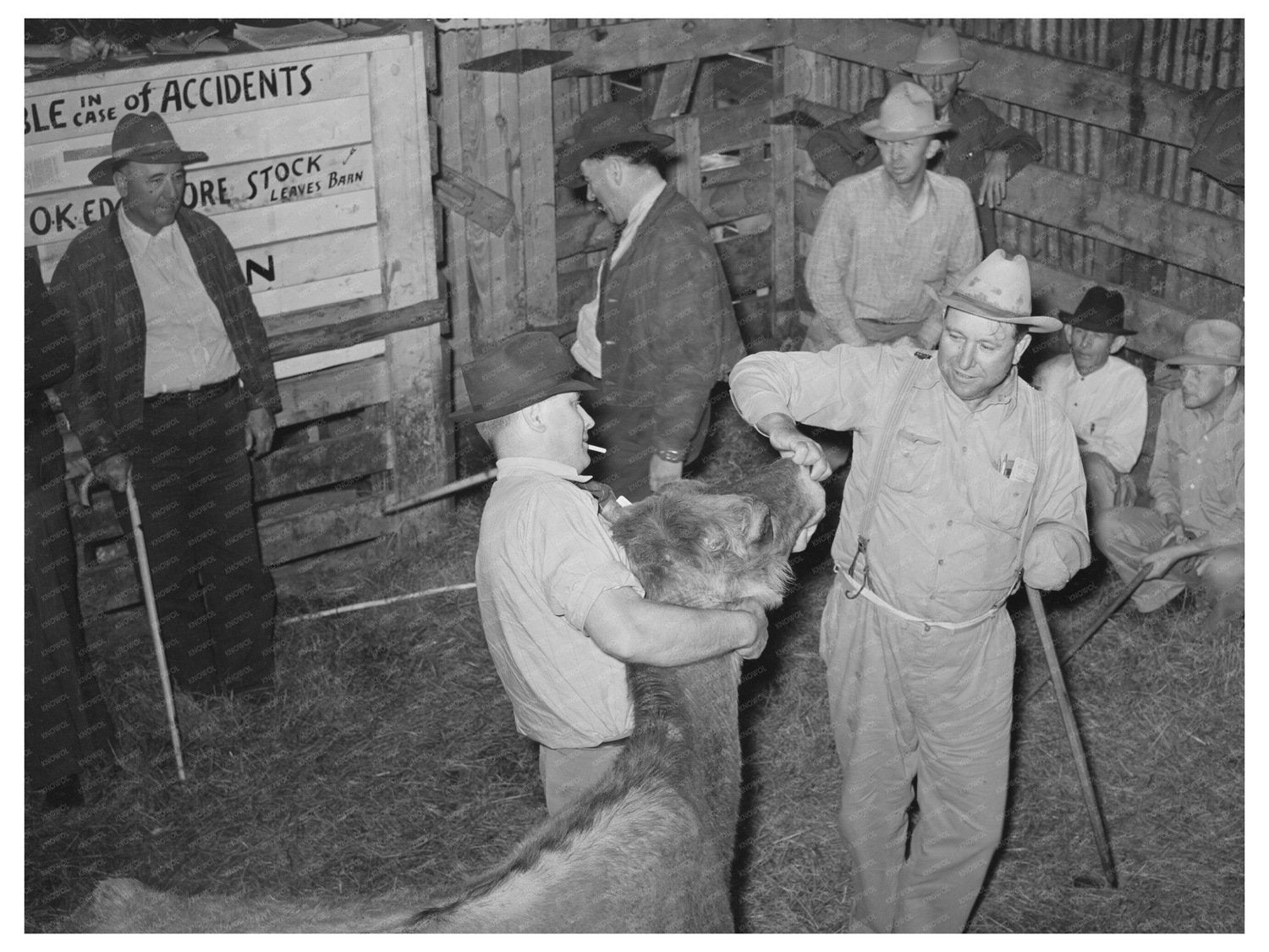 1939 Auction Barn Scene in San Augustine Texas - Available at KNOWOL