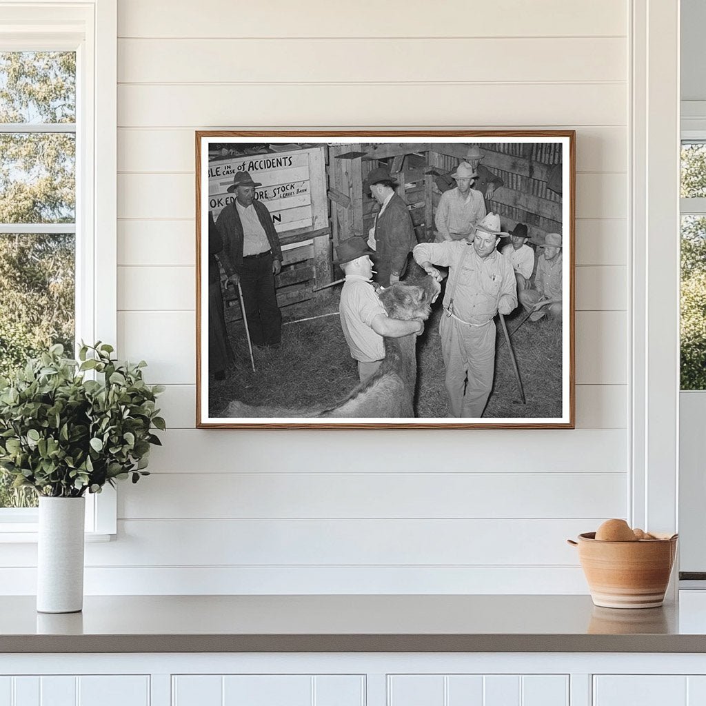 1939 Auction Barn Scene in San Augustine Texas - Available at KNOWOL