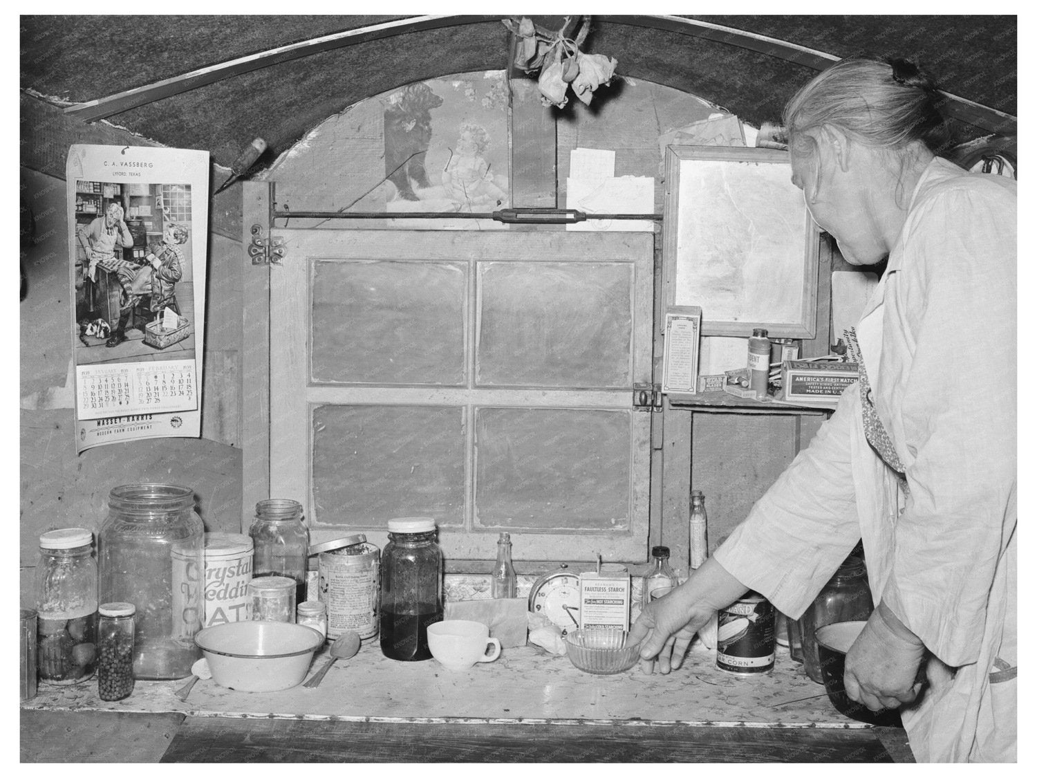 1939 Kitchen Table in Migrant Trailer in Sebastian Texas - Available at KNOWOL