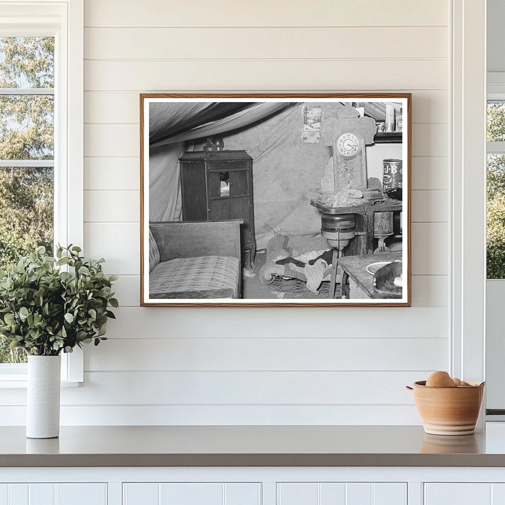 1939 Tent Home Interior of Migrant Family in Texas - Available at KNOWOL
