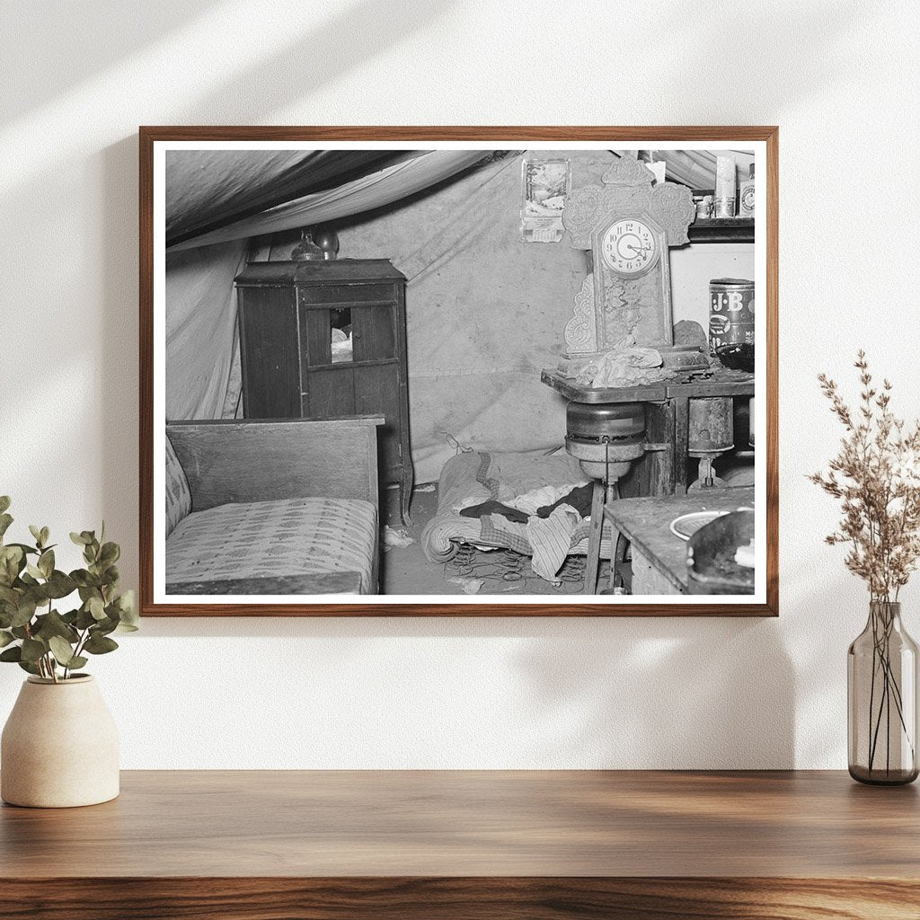 1939 Tent Home Interior of Migrant Family in Texas - Available at KNOWOL