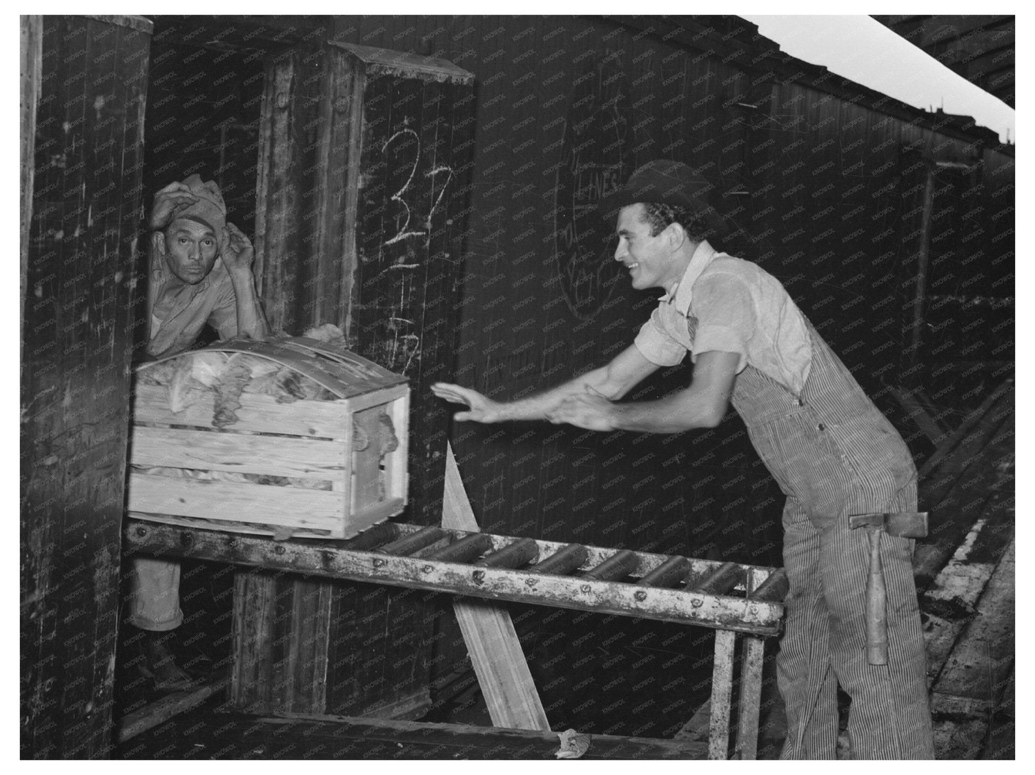 1939 Vegetable Packing Plant Scene in Elsa Texas - Available at KNOWOL