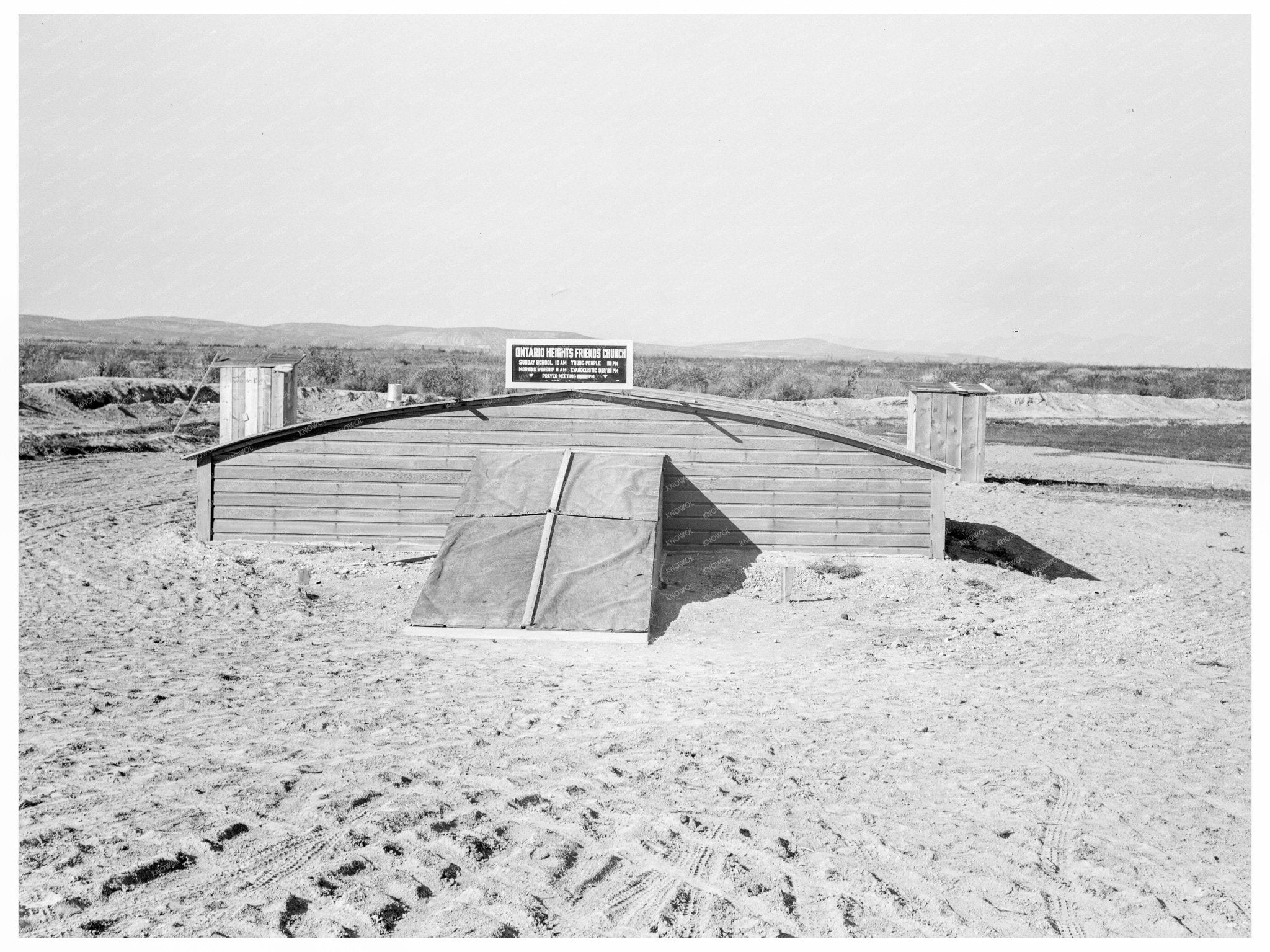 1939 Vintage Church Scene Dead Ox Flat Oregon History Image - Available at KNOWOL