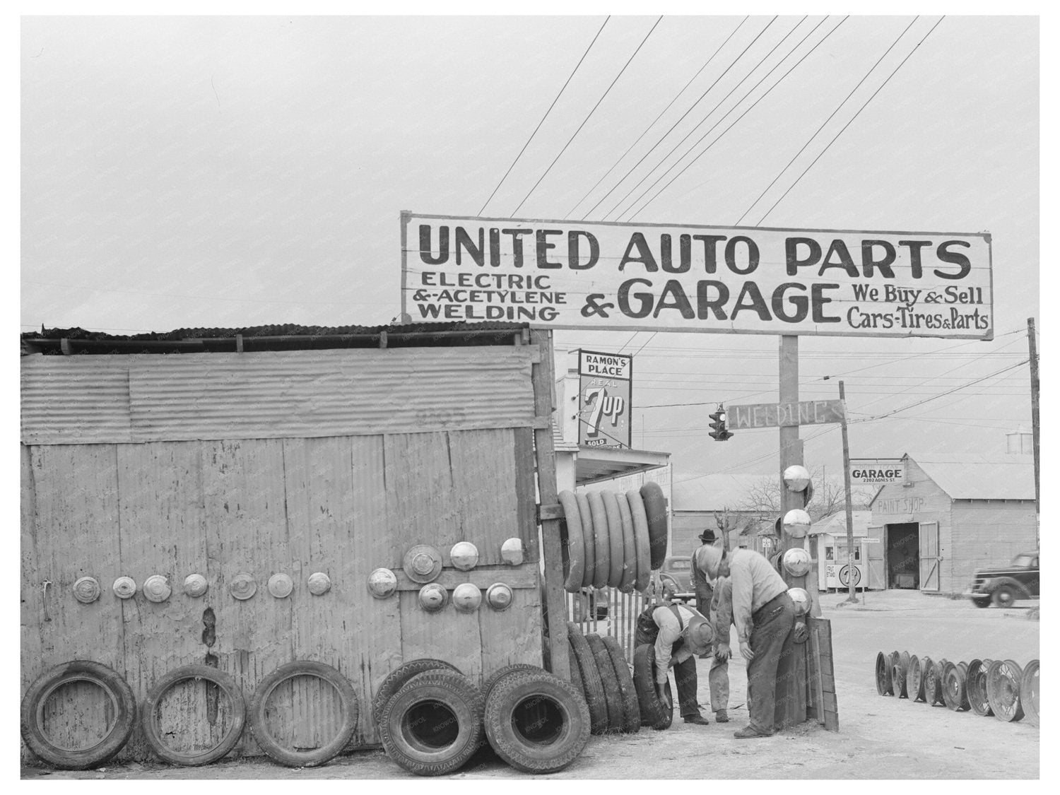 1939 Vintage Garage in Corpus Christi Texas with Auto Parts - Available at KNOWOL