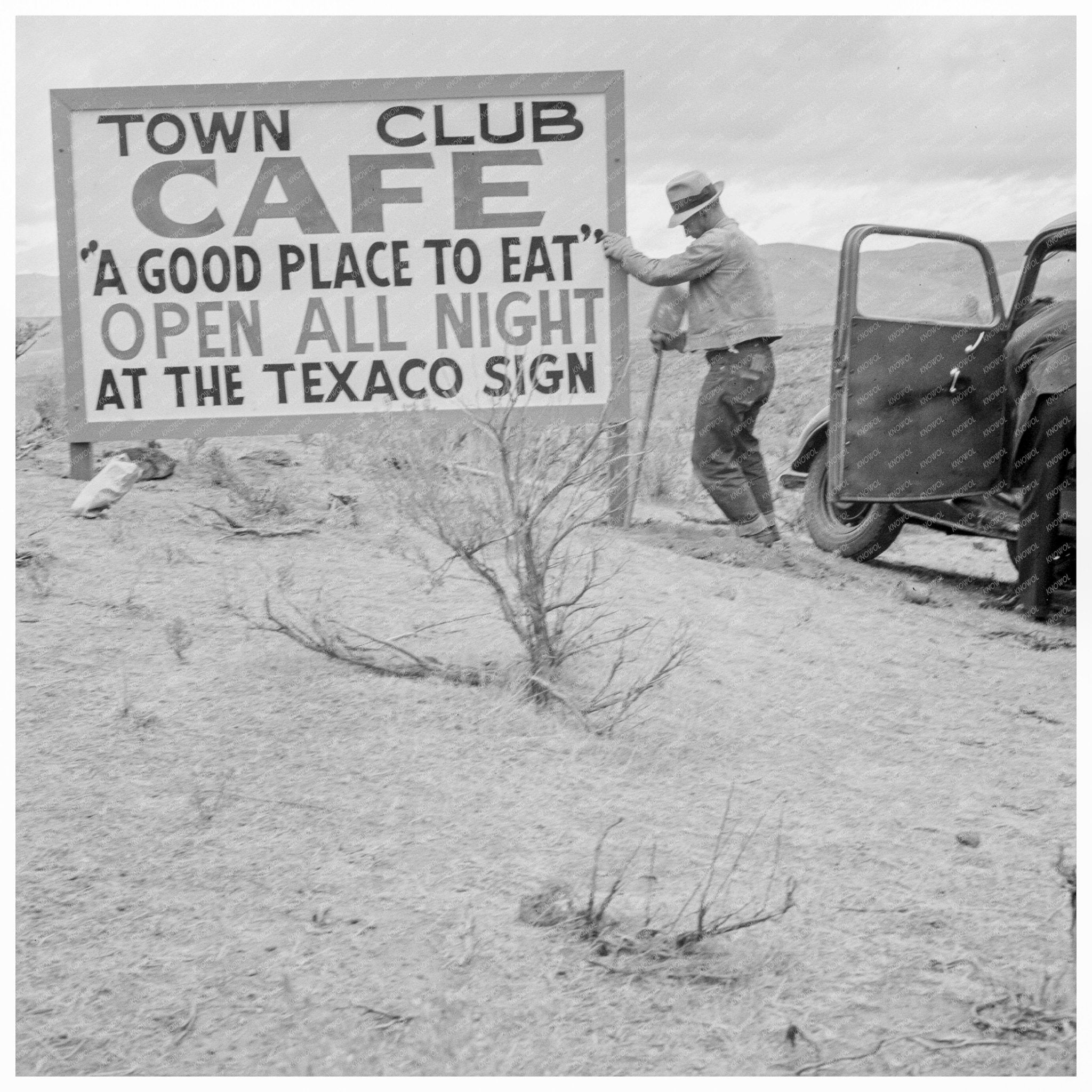 1939 Vintage Highway Sign in Maupin Oregon - Available at KNOWOL