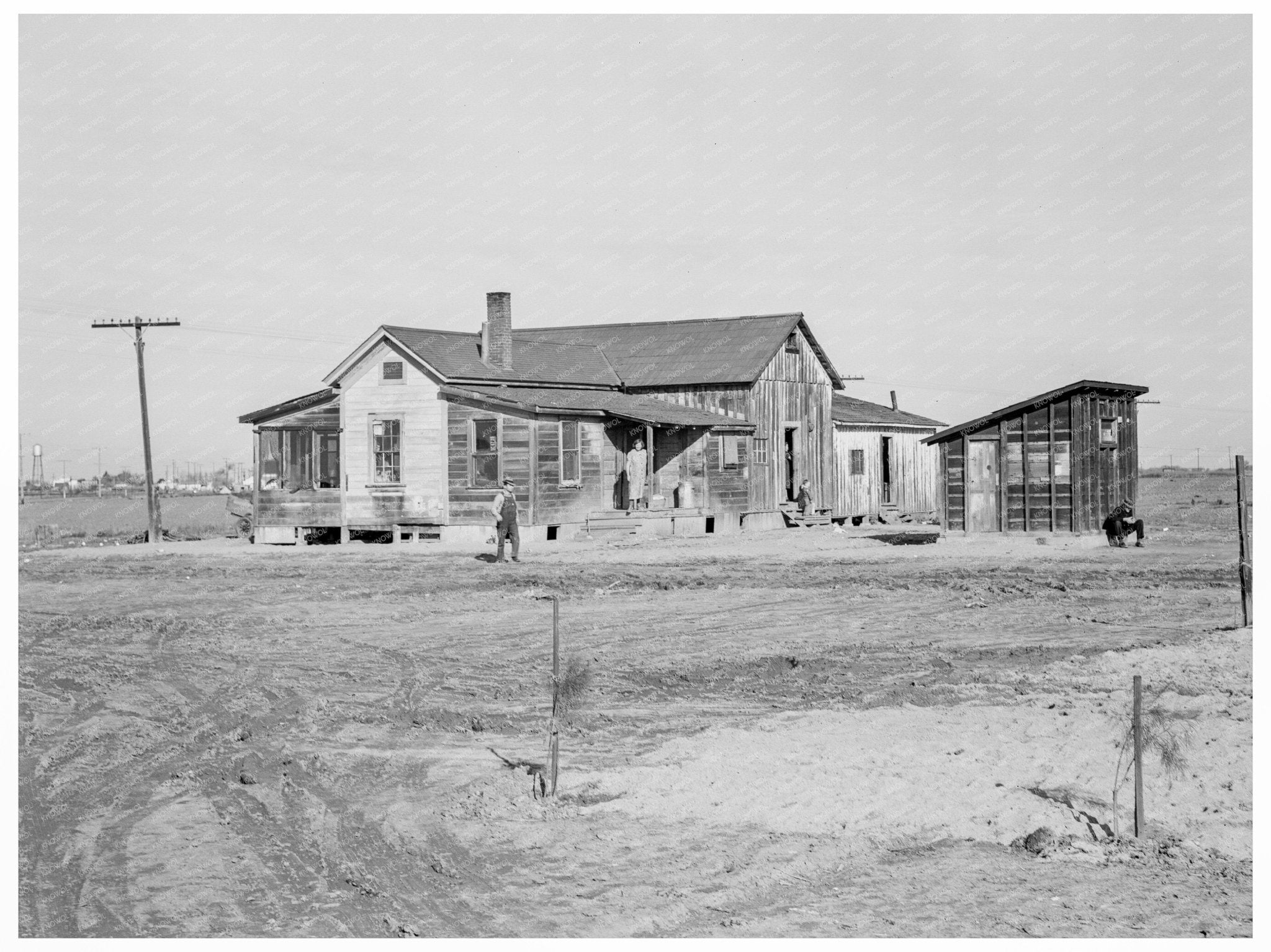 1939 Vintage Image of Cotton Workers Housing in California - Available at KNOWOL