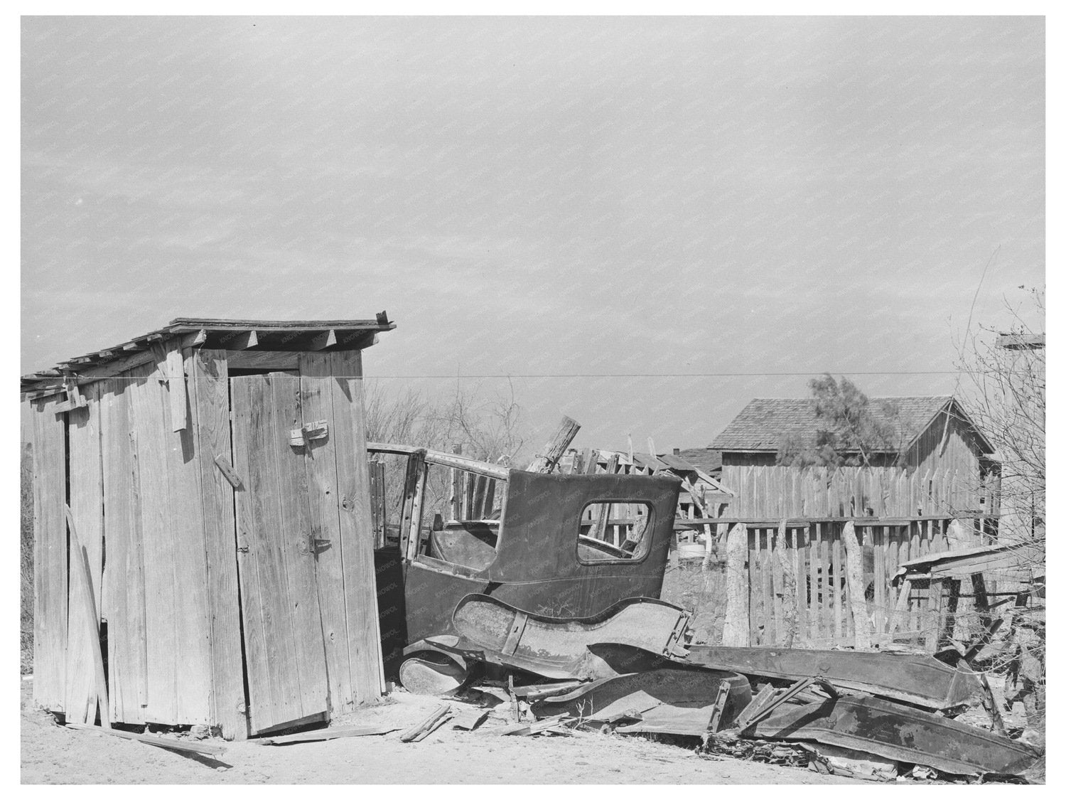 1939 Vintage Image of Crystal City Texas Backyard Wreckage - Available at KNOWOL