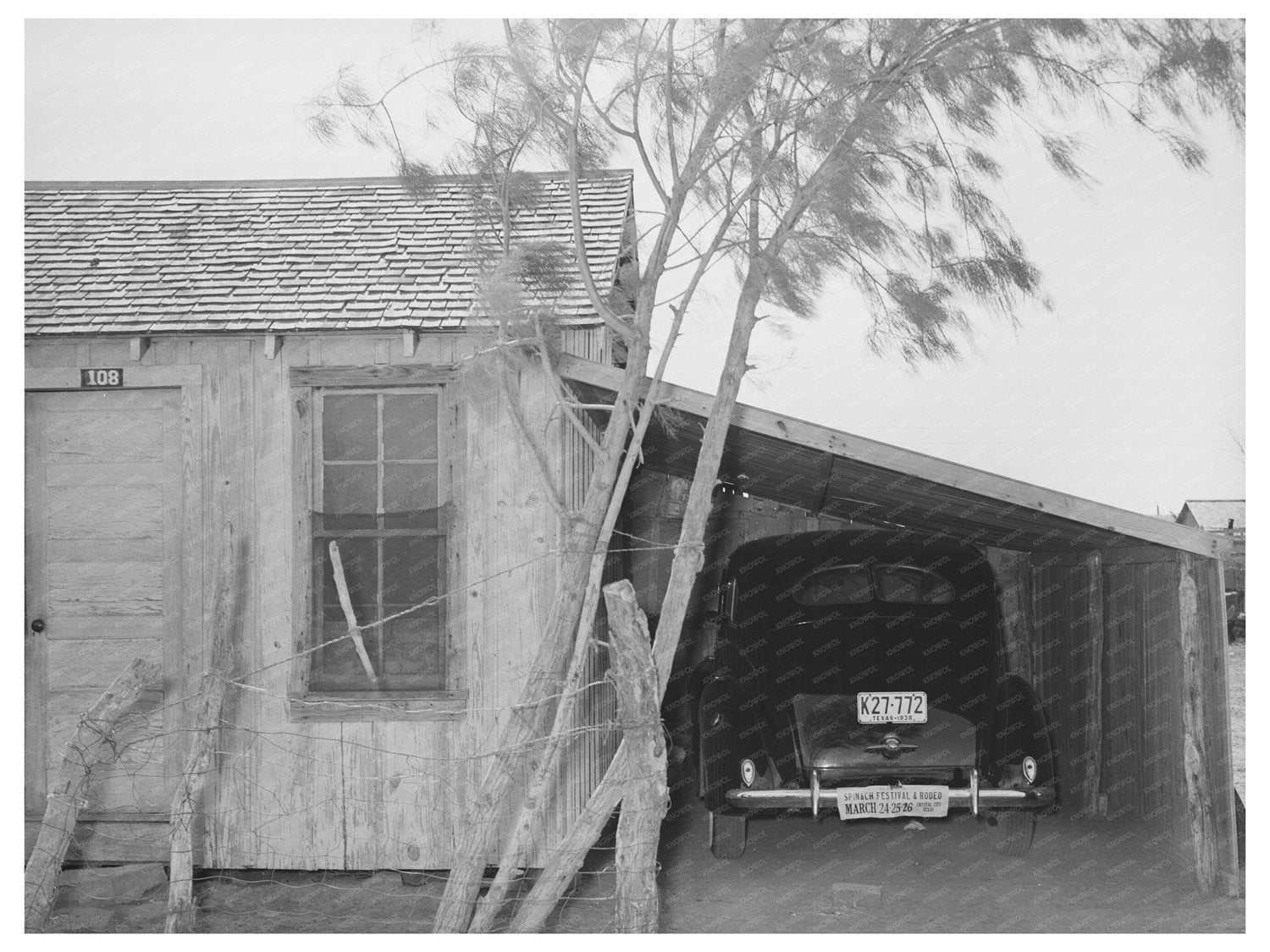 1939 Vintage Image of House and Car in Crystal City Texas - Available at KNOWOL