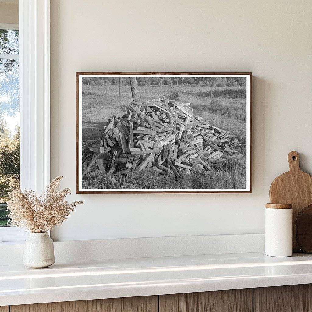 1939 Vintage Image of Indian Laborers Preparing Stove Wood - Available at KNOWOL