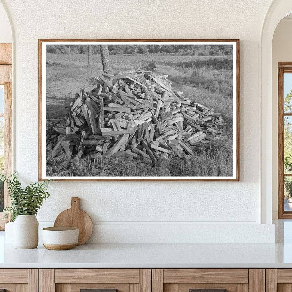 1939 Vintage Image of Indian Laborers Preparing Stove Wood - Available at KNOWOL