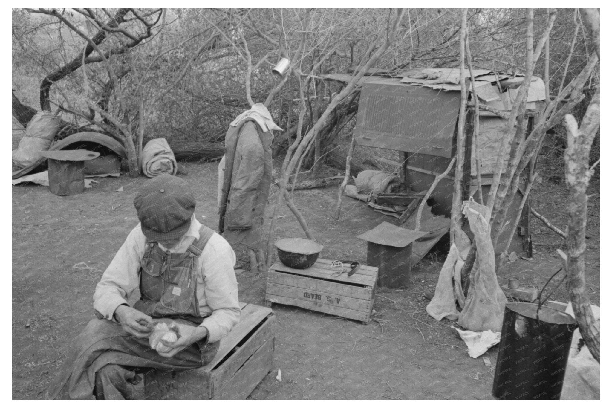 1939 Vintage Image of Migrant Worker in Harlingen Texas - Available at KNOWOL