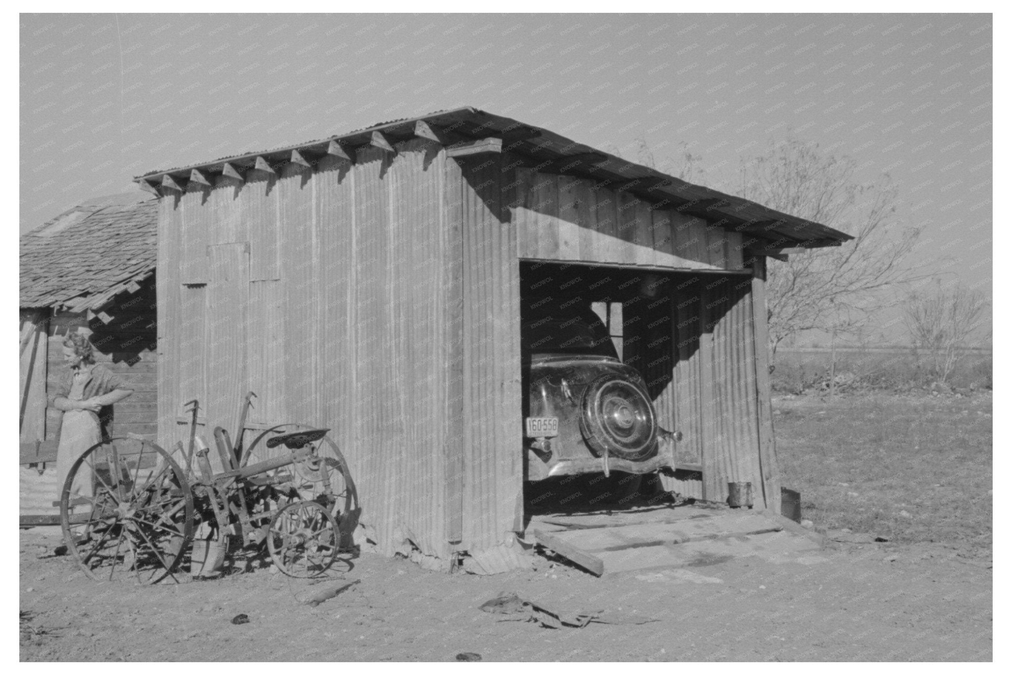 1939 Vintage Image of Texas Farmer and Mexican Laborers - Available at KNOWOL