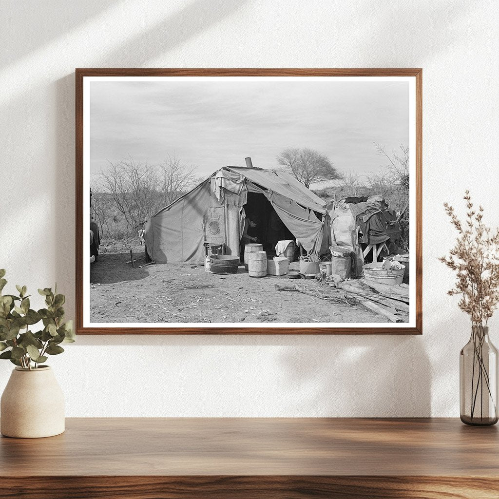 1939 Vintage Image of White Migrant Camp in Texas - Available at KNOWOL