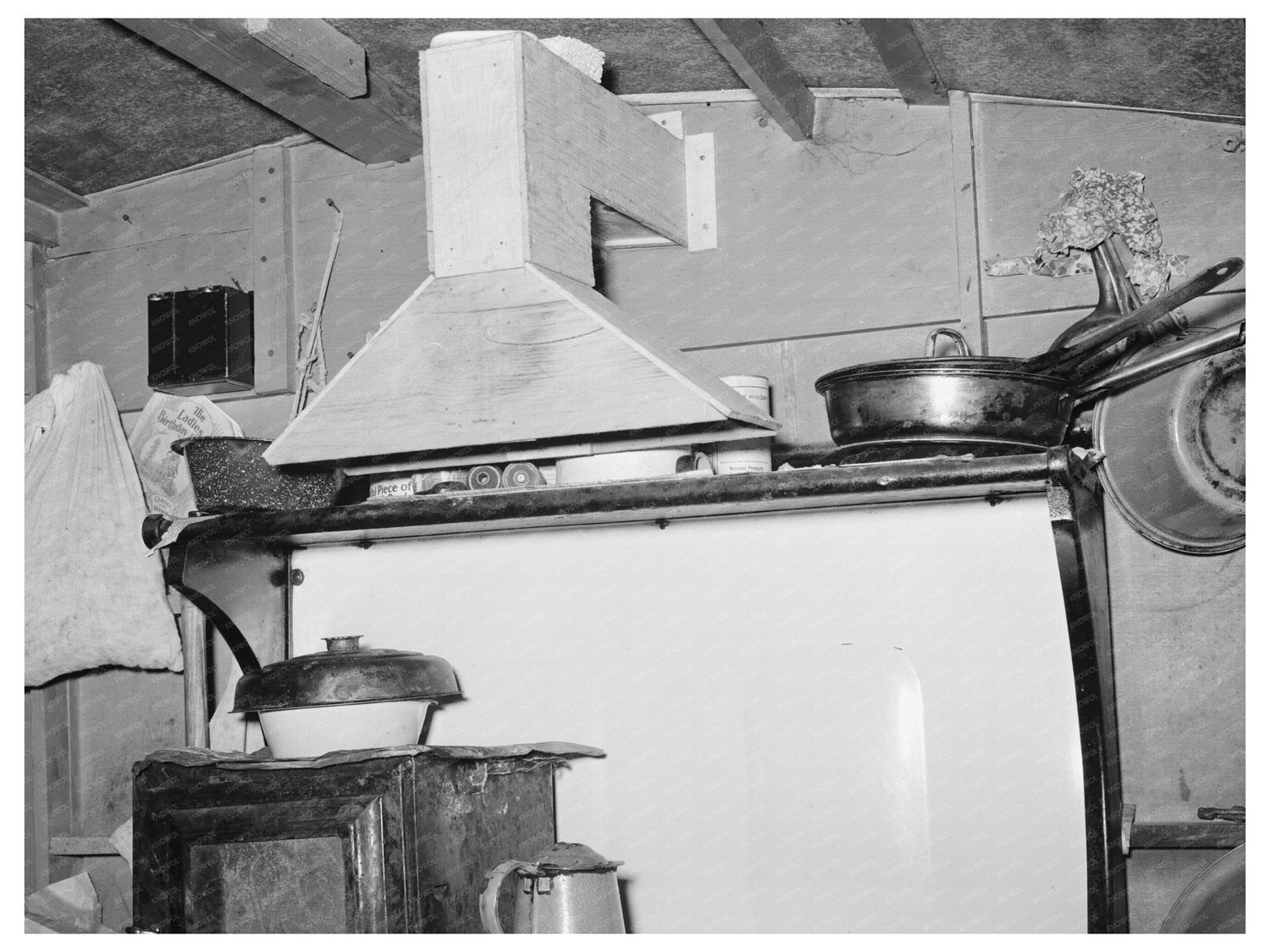 1939 Vintage Kitchen Range in Migrant Trailer Texas - Available at KNOWOL