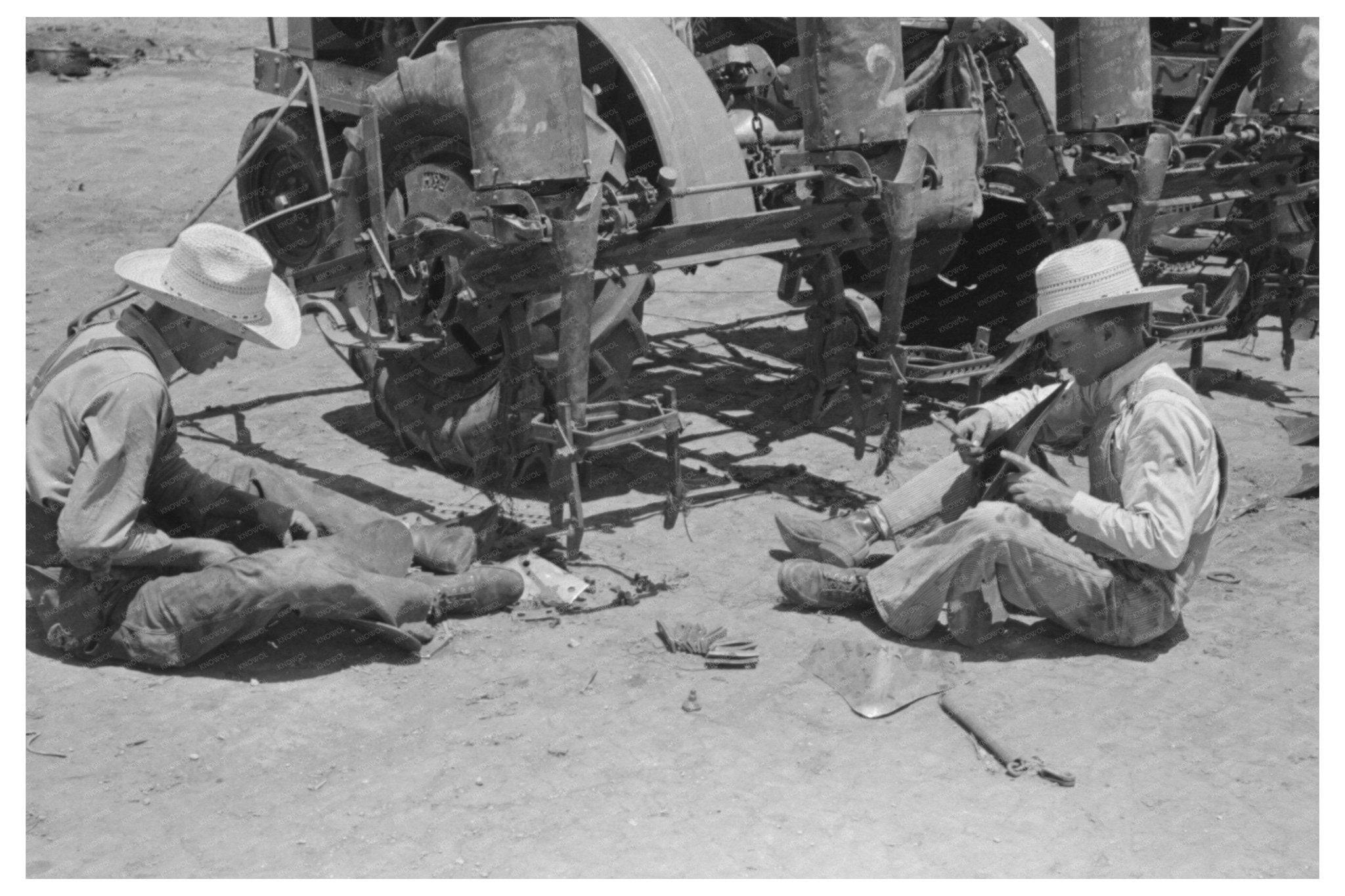 1939 Vintage Photo of Day Laborers on Tractor in Texas - Available at KNOWOL