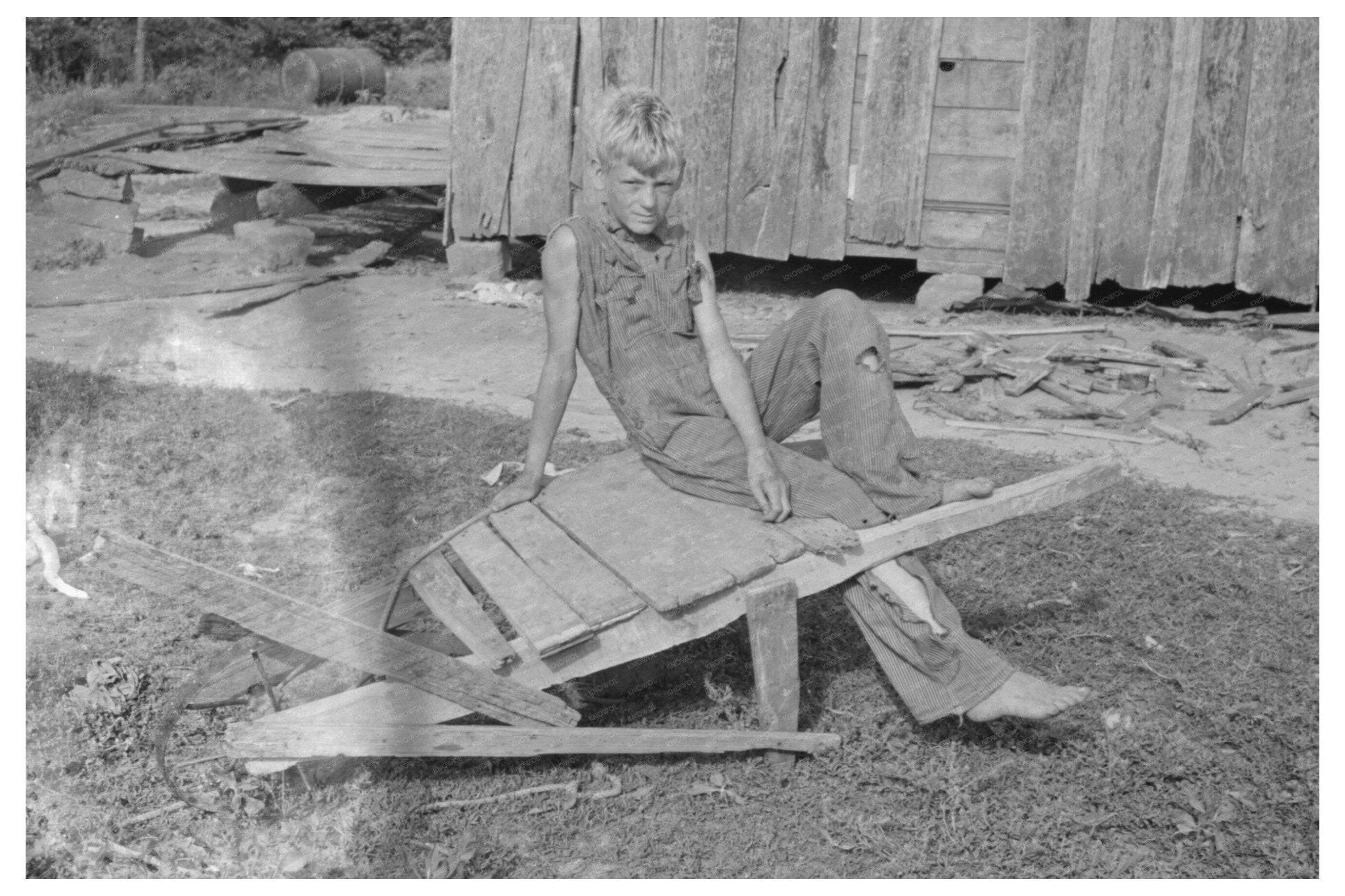 1939 Vintage Photo of Day Laborers Son in Oklahoma - Available at KNOWOL
