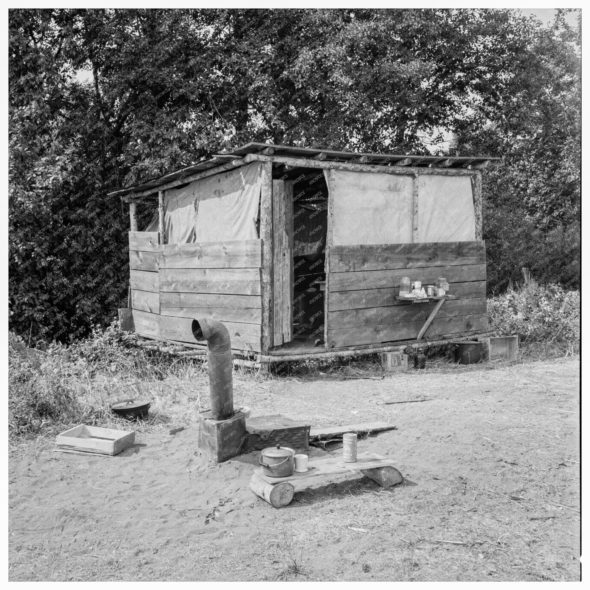 1939 Vintage Photo of Hop Picker Shelters in Oregon - Available at KNOWOL