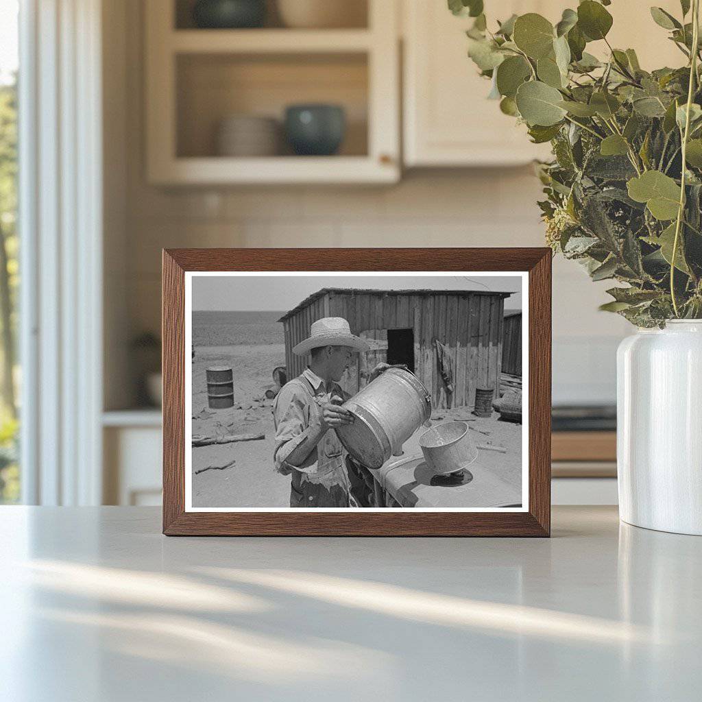 1939 Vintage Photo of Man Pouring Gasoline into Tractor - Available at KNOWOL