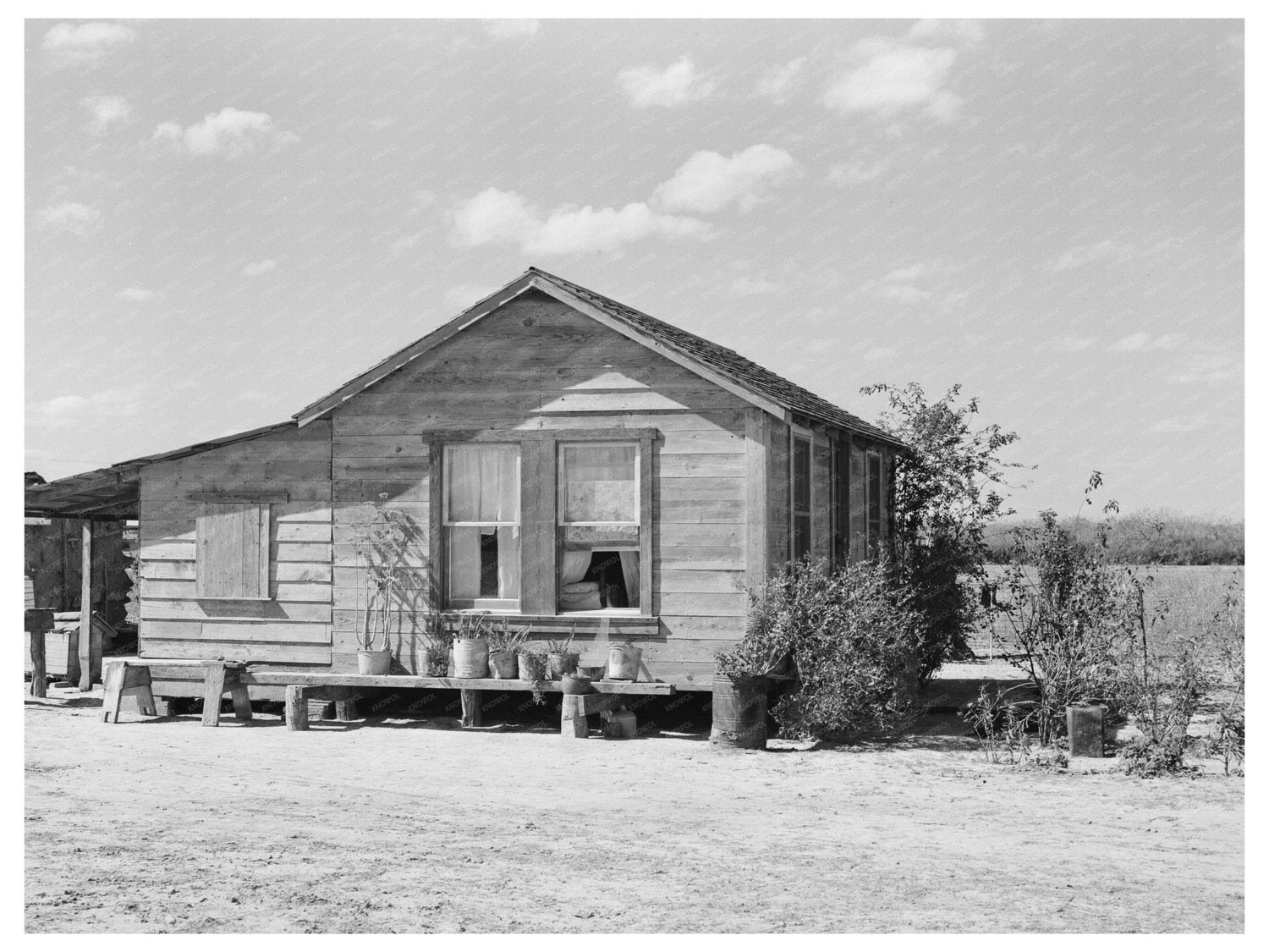 1939 Vintage Photo of Mexican Laborers Home in Texas - Available at KNOWOL