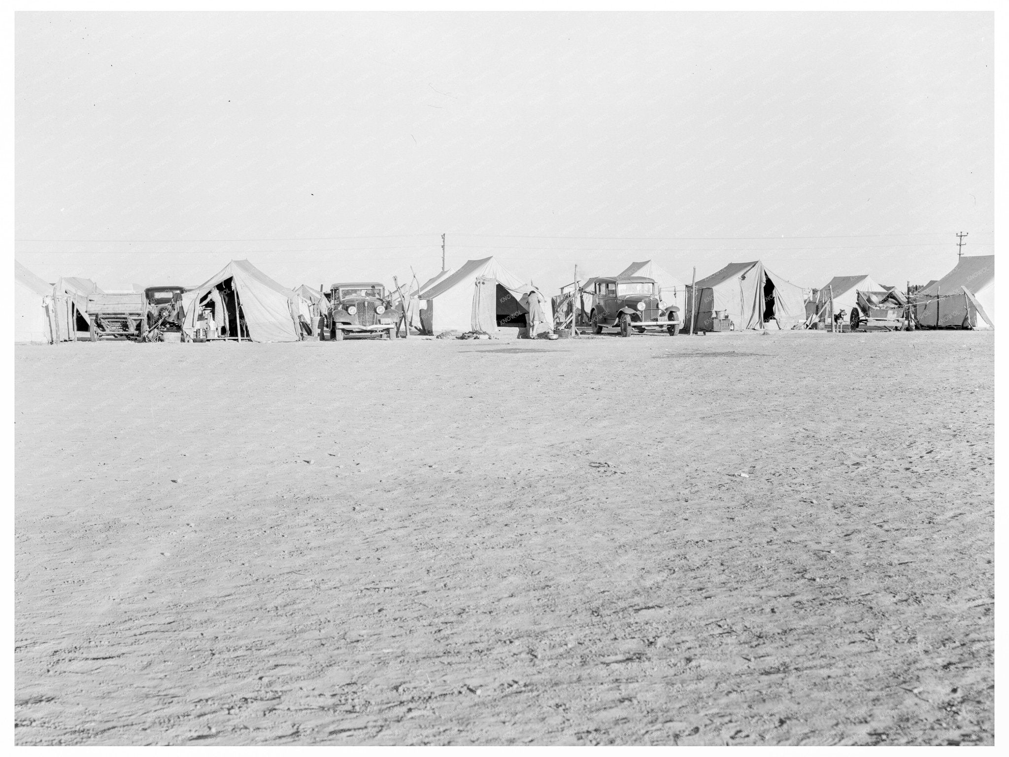 1939 Vintage Photo of Migrant Labor Camp Tents California - Available at KNOWOL