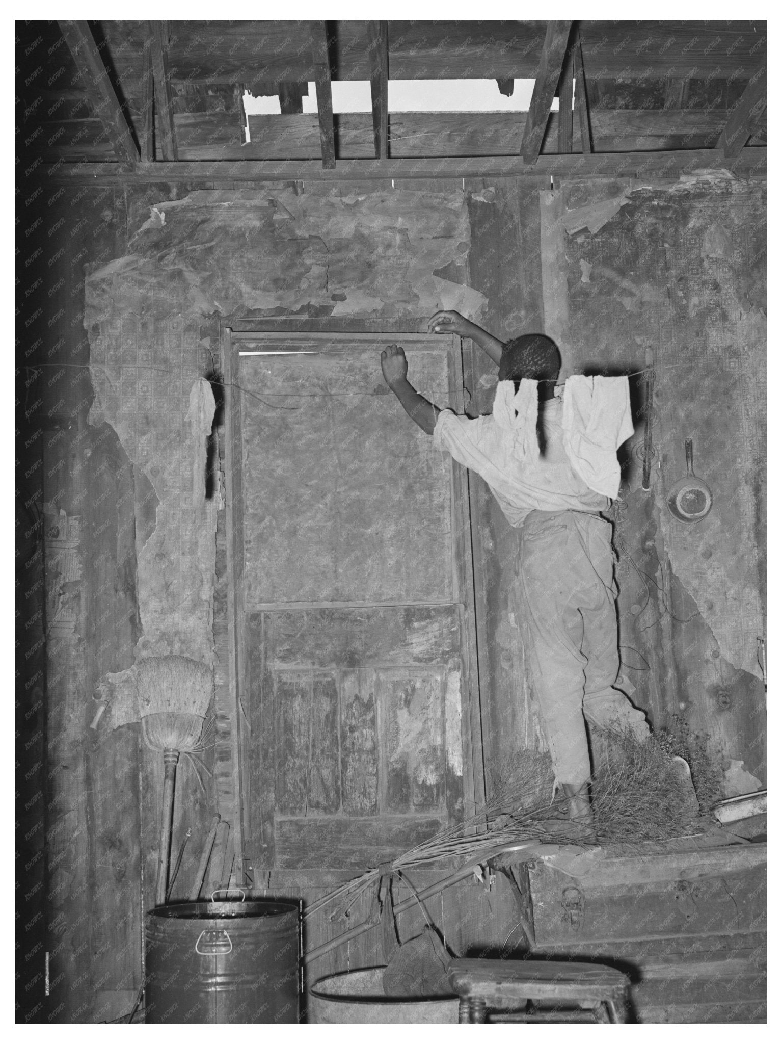 1939 Vintage Photo of Migrant Laborer Home in Oklahoma - Available at KNOWOL