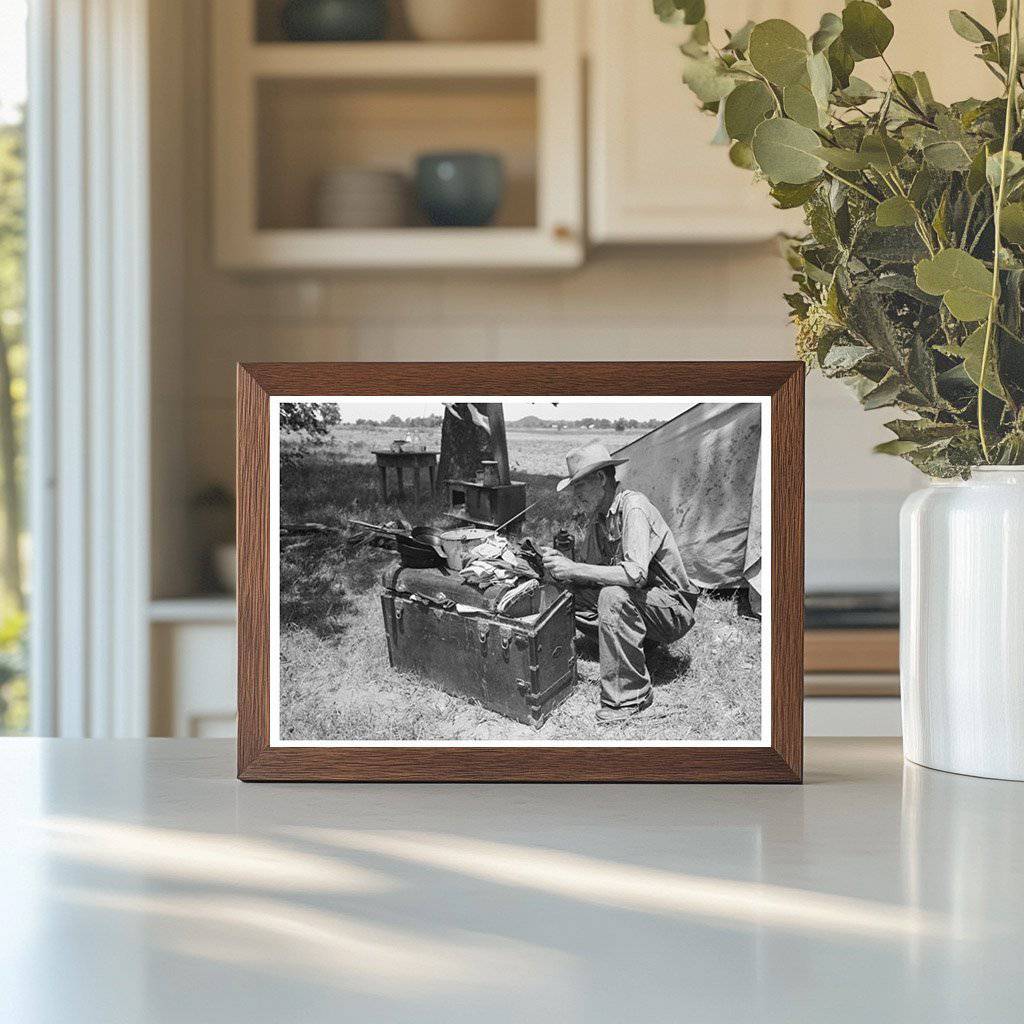 1939 Vintage Photo of Migrant Worker by Arkansas River - Available at KNOWOL
