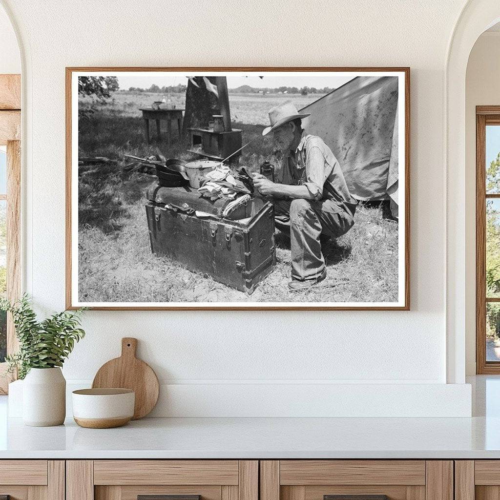 1939 Vintage Photo of Migrant Worker by Arkansas River - Available at KNOWOL