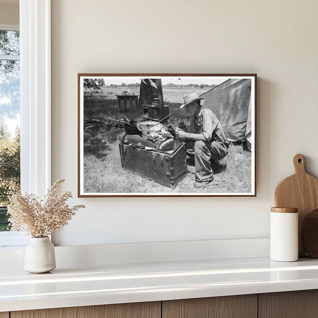 1939 Vintage Photo of Migrant Worker by Arkansas River - Available at KNOWOL