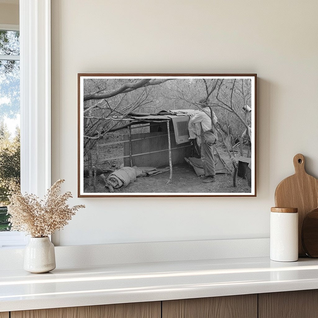 1939 Vintage Photo of Migrant Worker in Texas Camp - Available at KNOWOL