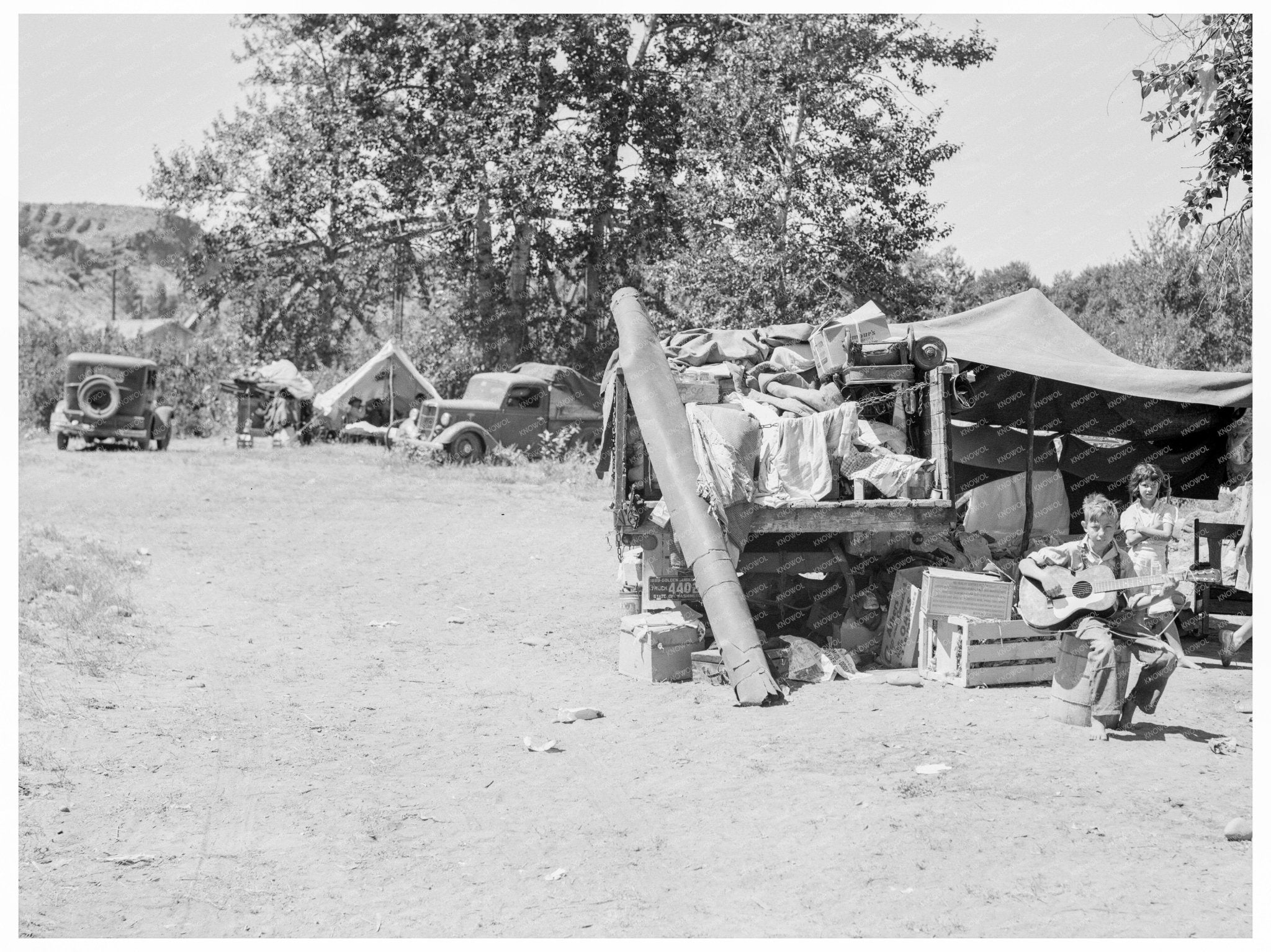 1939 Vintage Photo of Migratory Families in Yakima Valley - Available at KNOWOL