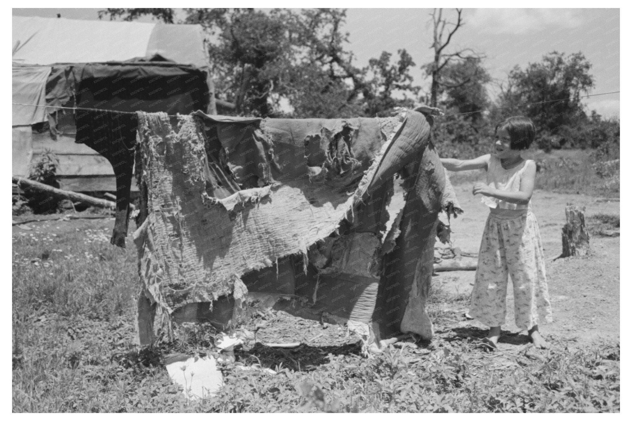 1939 Vintage Photo of Oklahoma Agricultural Workers Bedding - Available at KNOWOL