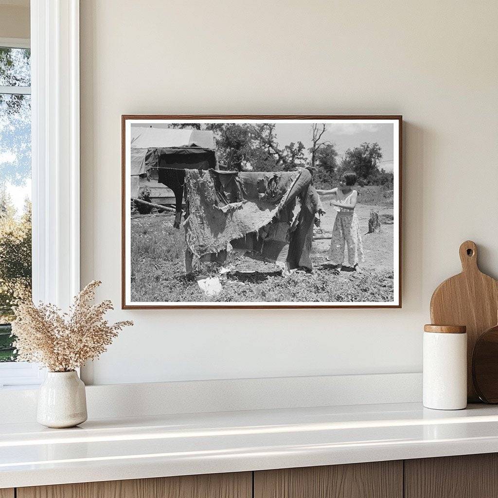 1939 Vintage Photo of Oklahoma Agricultural Workers Bedding - Available at KNOWOL