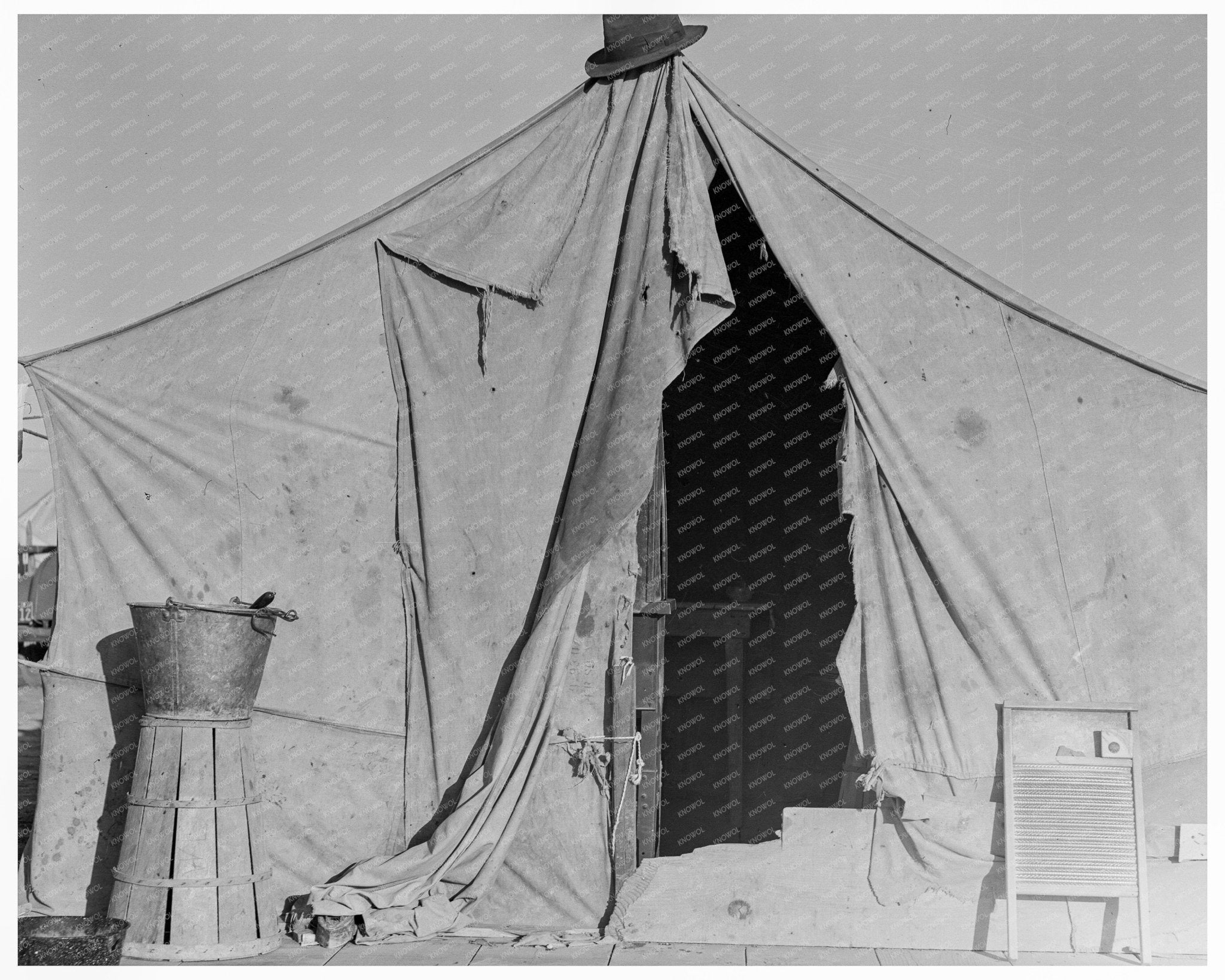 1939 Vintage Photo of Tents for Pea Pickers in California - Available at KNOWOL